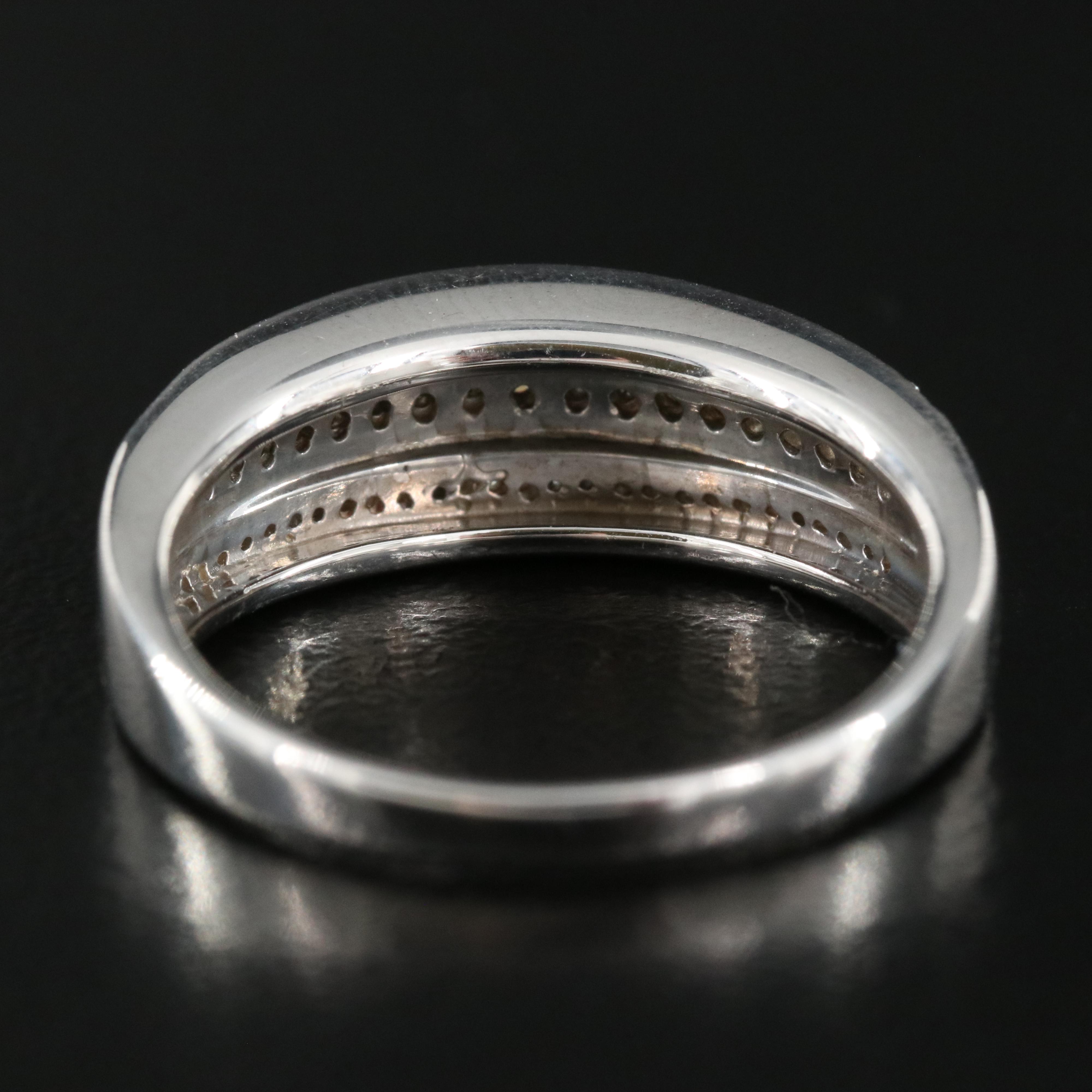 Sterling Diamond Multi-Row Band