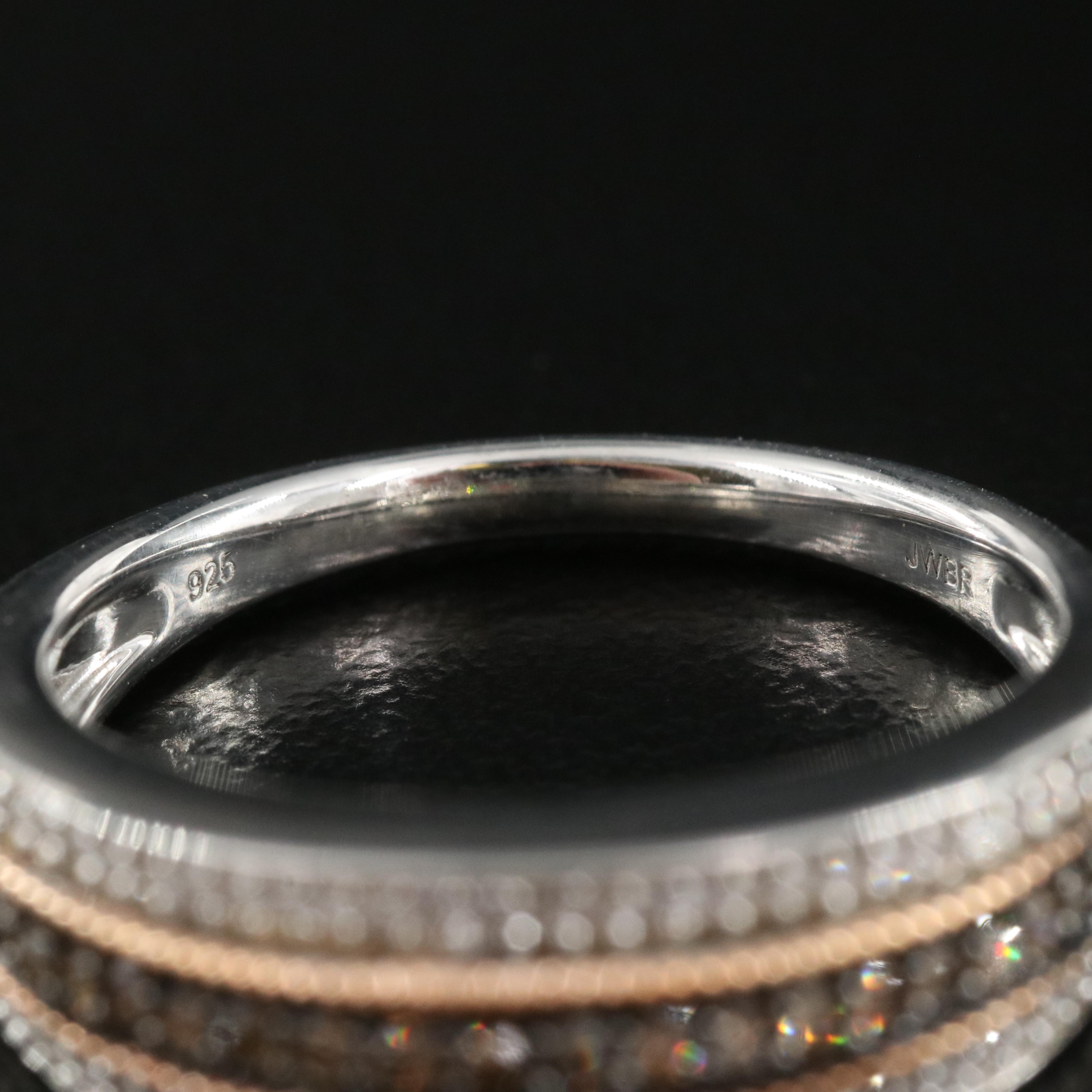 Sterling Diamond Multi-Row Band