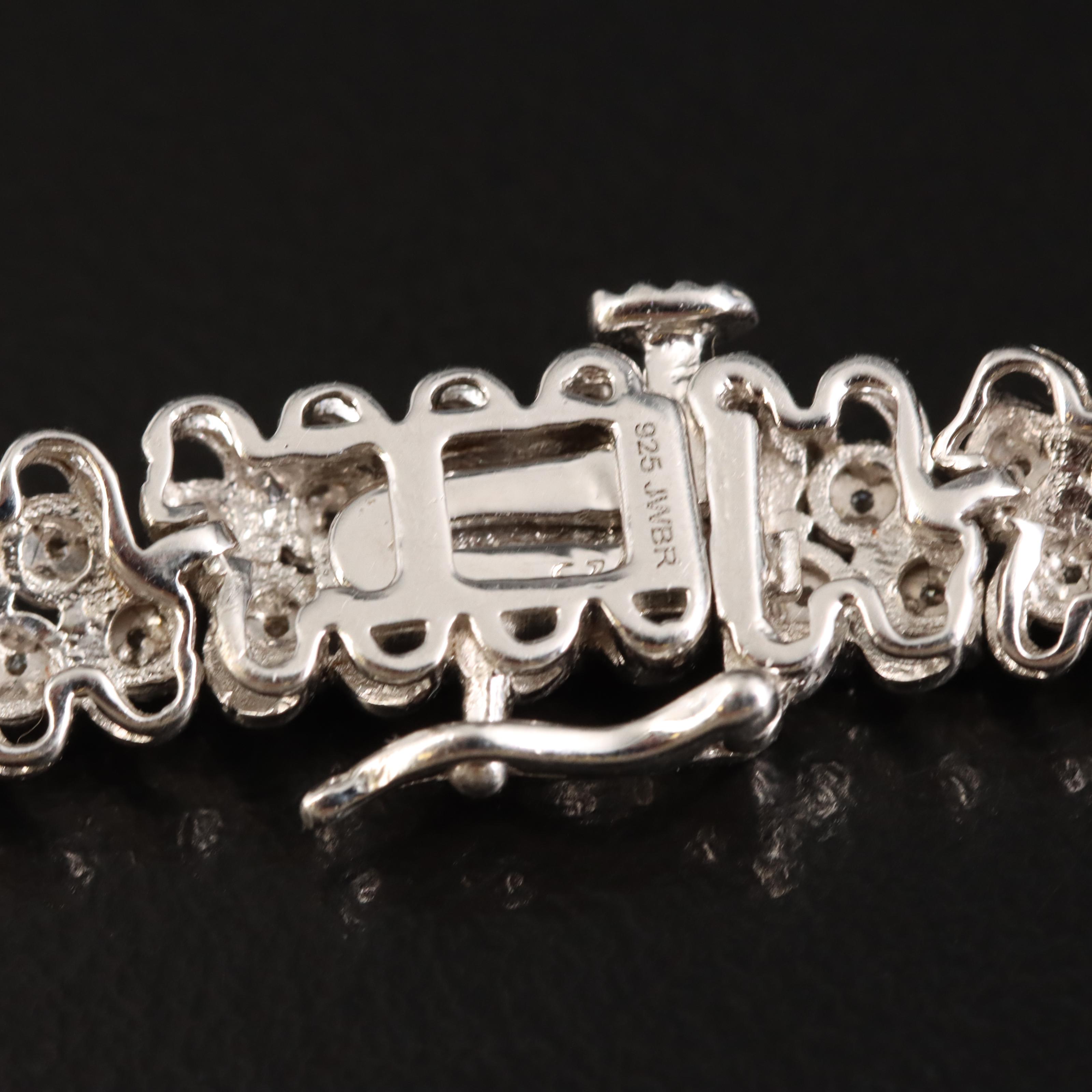 Sterling Diamond Double Row Bracelet