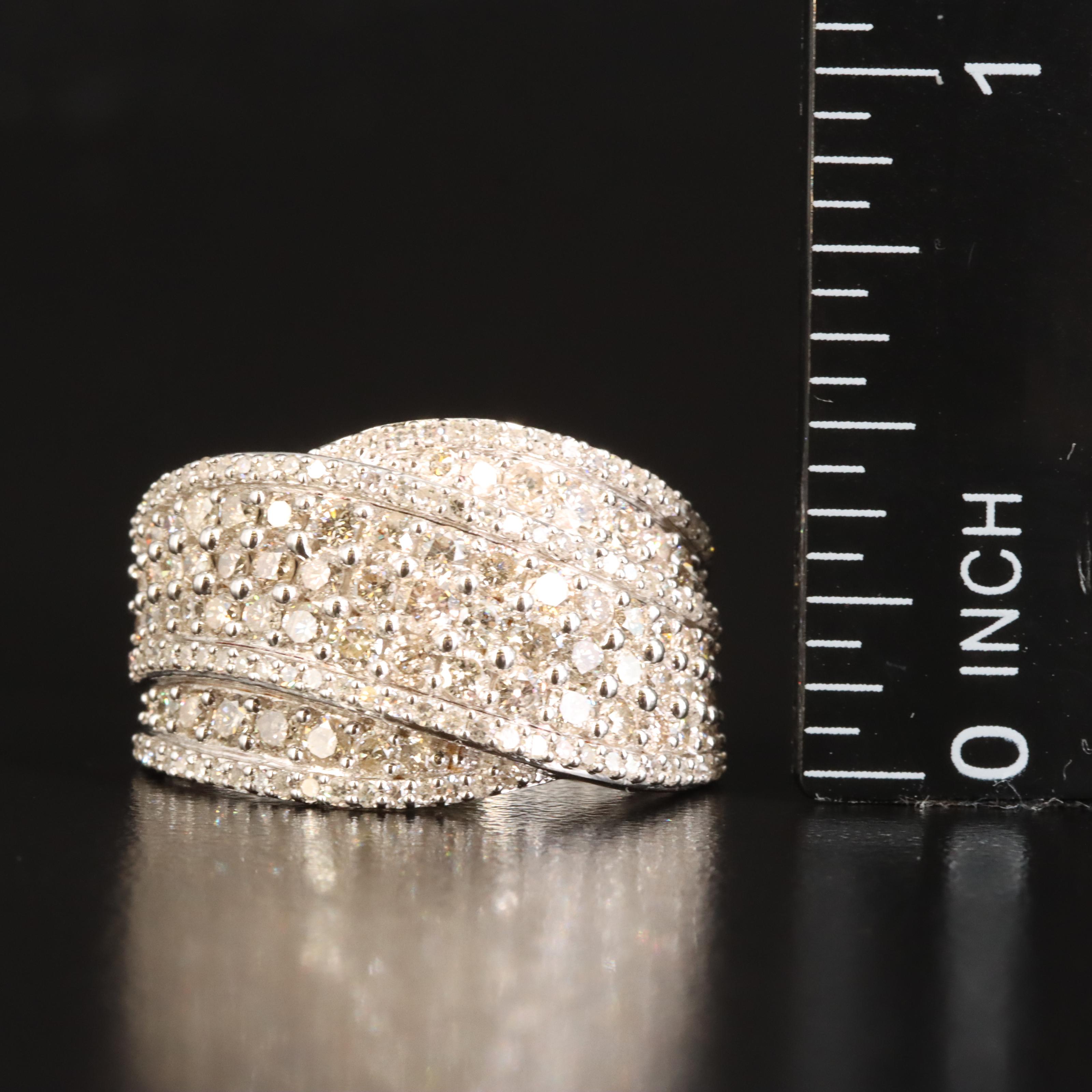 Sterling 2.00 CTW Diamond Crossover Ring