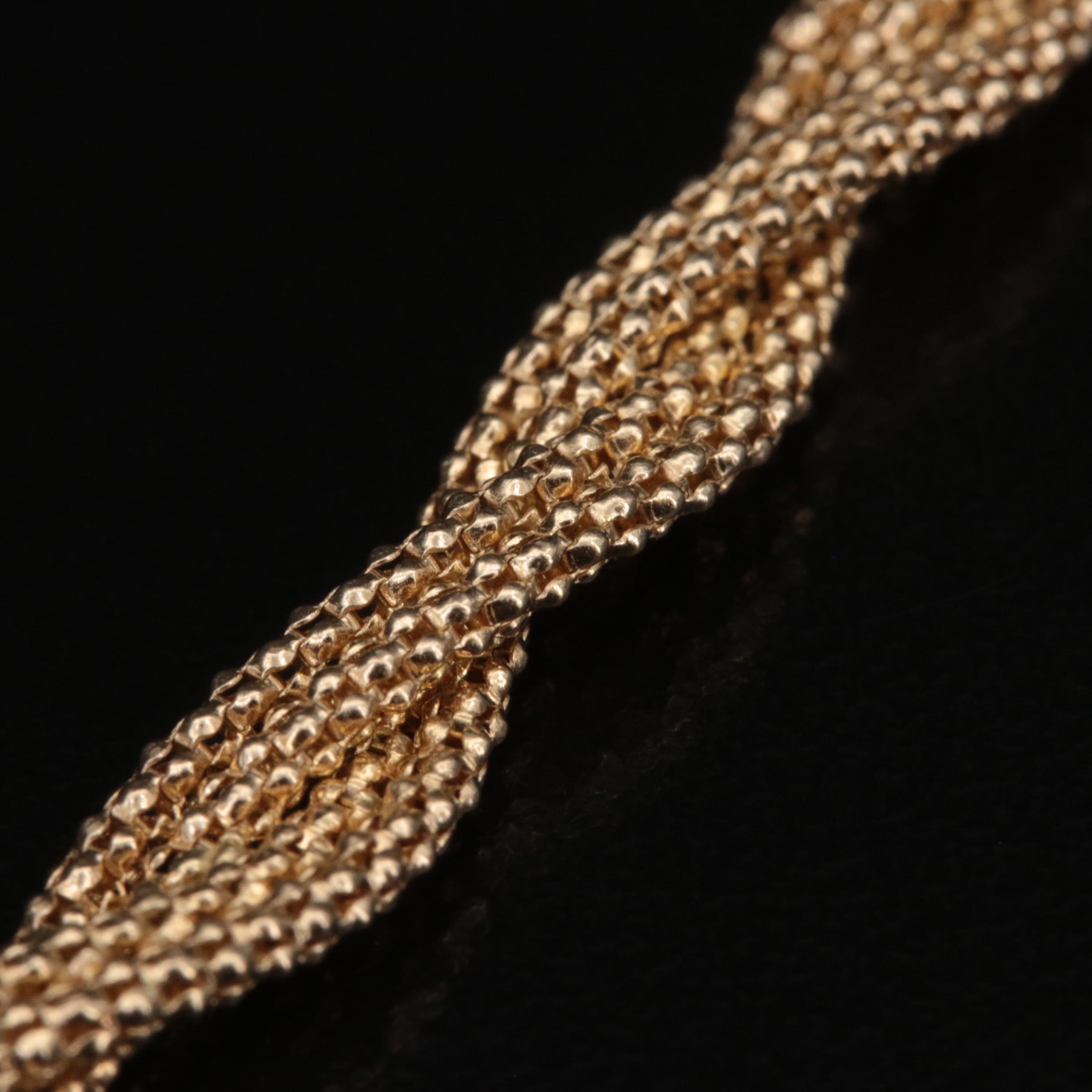 Italian 14K Braided Popcorn Chain Necklace