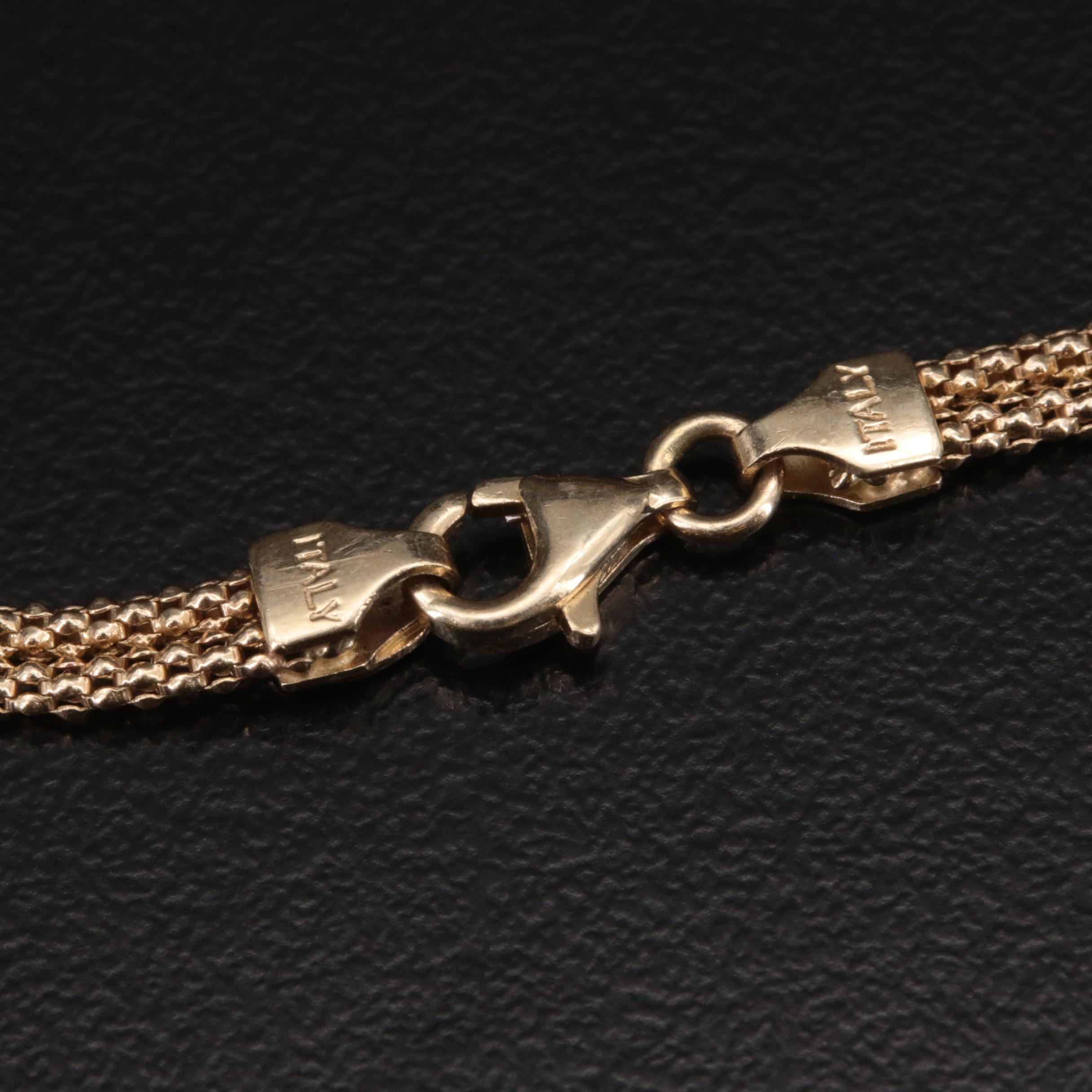 Italian 14K Braided Popcorn Chain Necklace