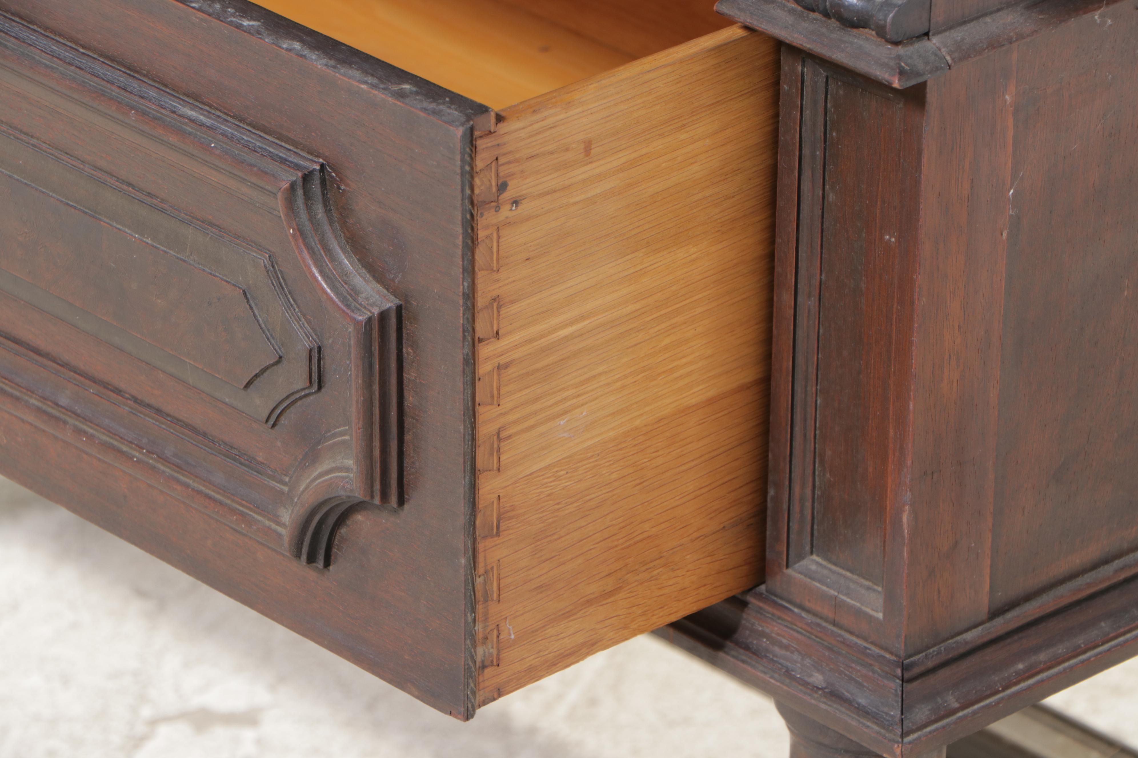 Henshaw's Furniture Renaissance Revival Walnut and Burl Walnut China Cabinet