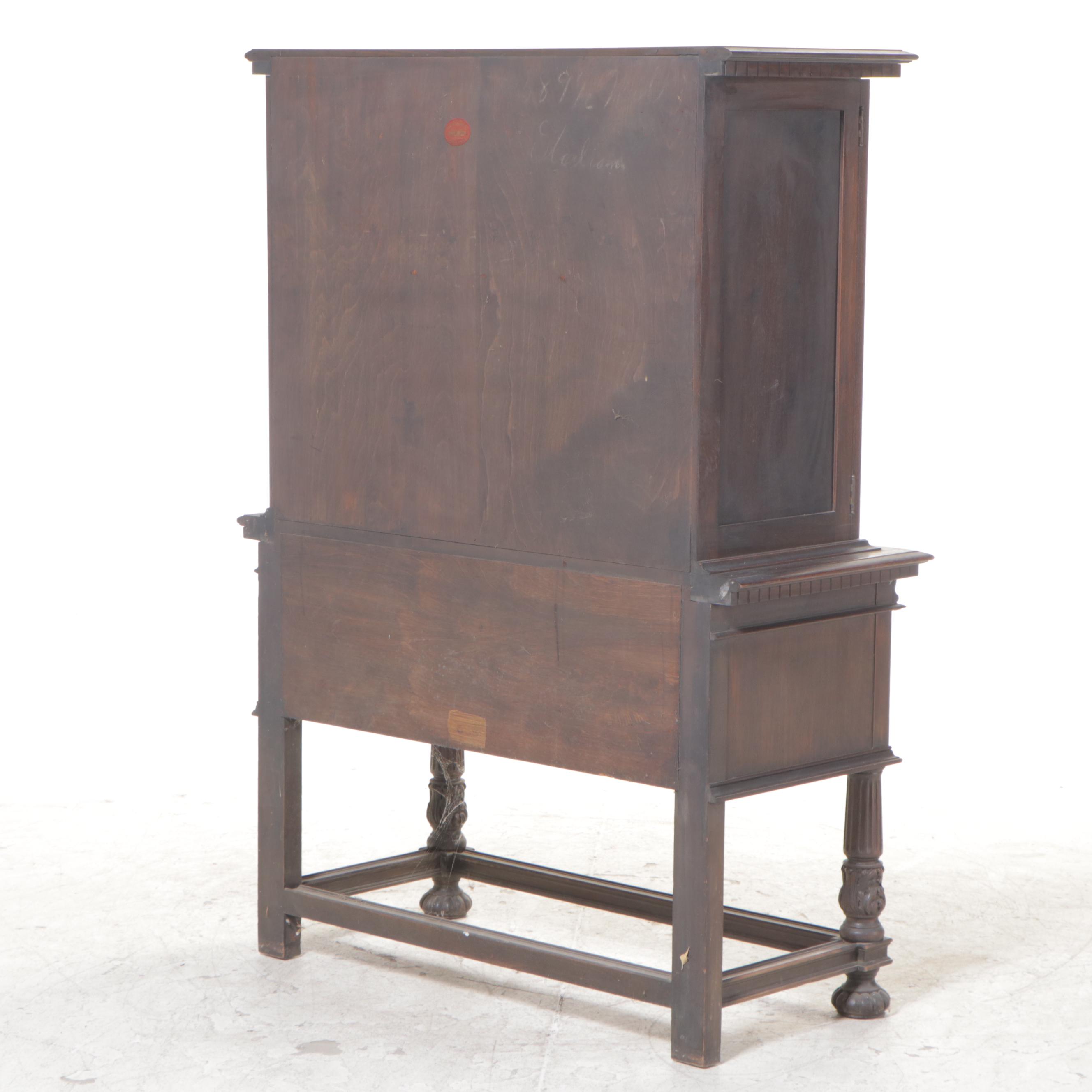 Henshaw's Furniture Renaissance Revival Walnut and Burl Walnut China Cabinet