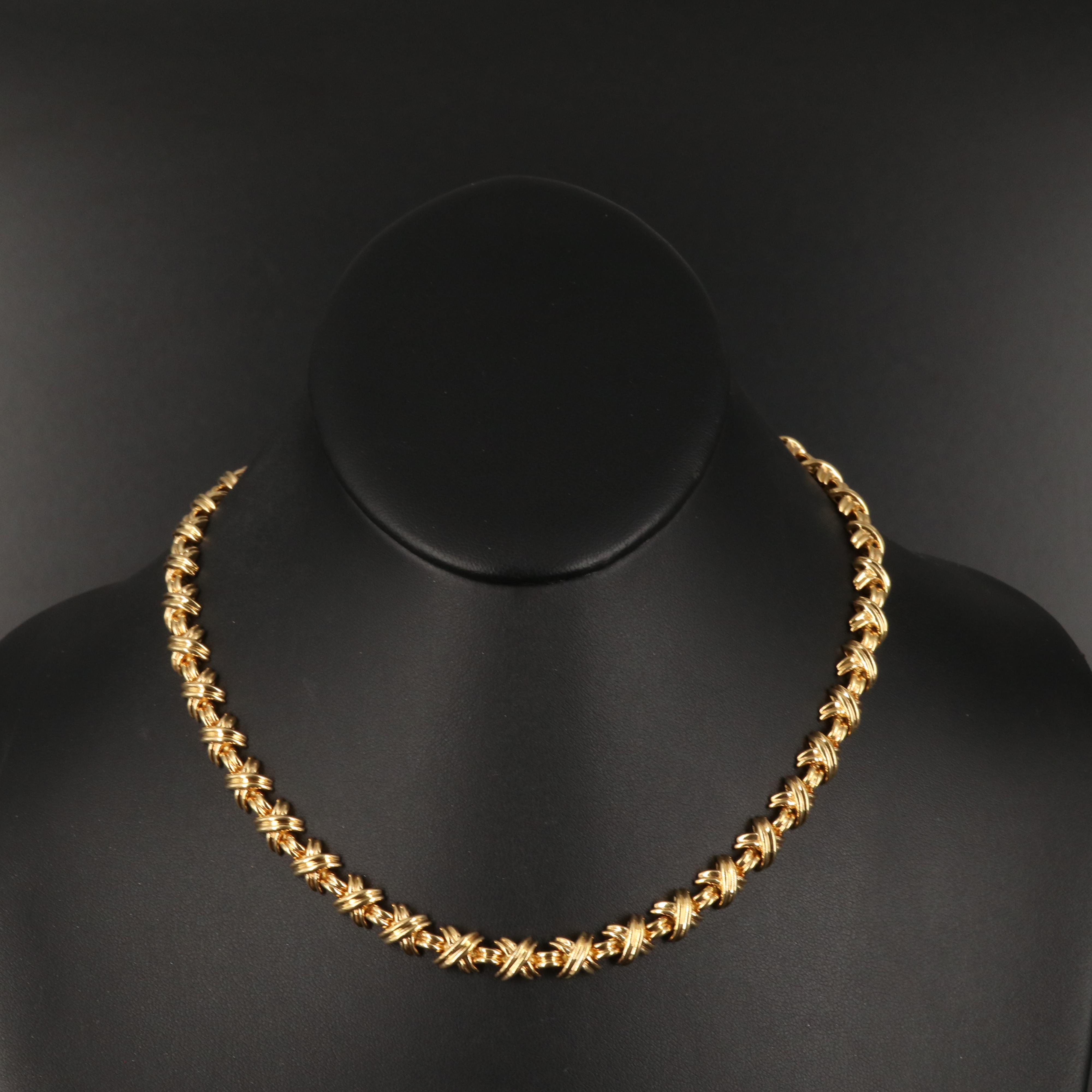 Tiffany & Co. 18K "Signature" X Link Necklace with Folder