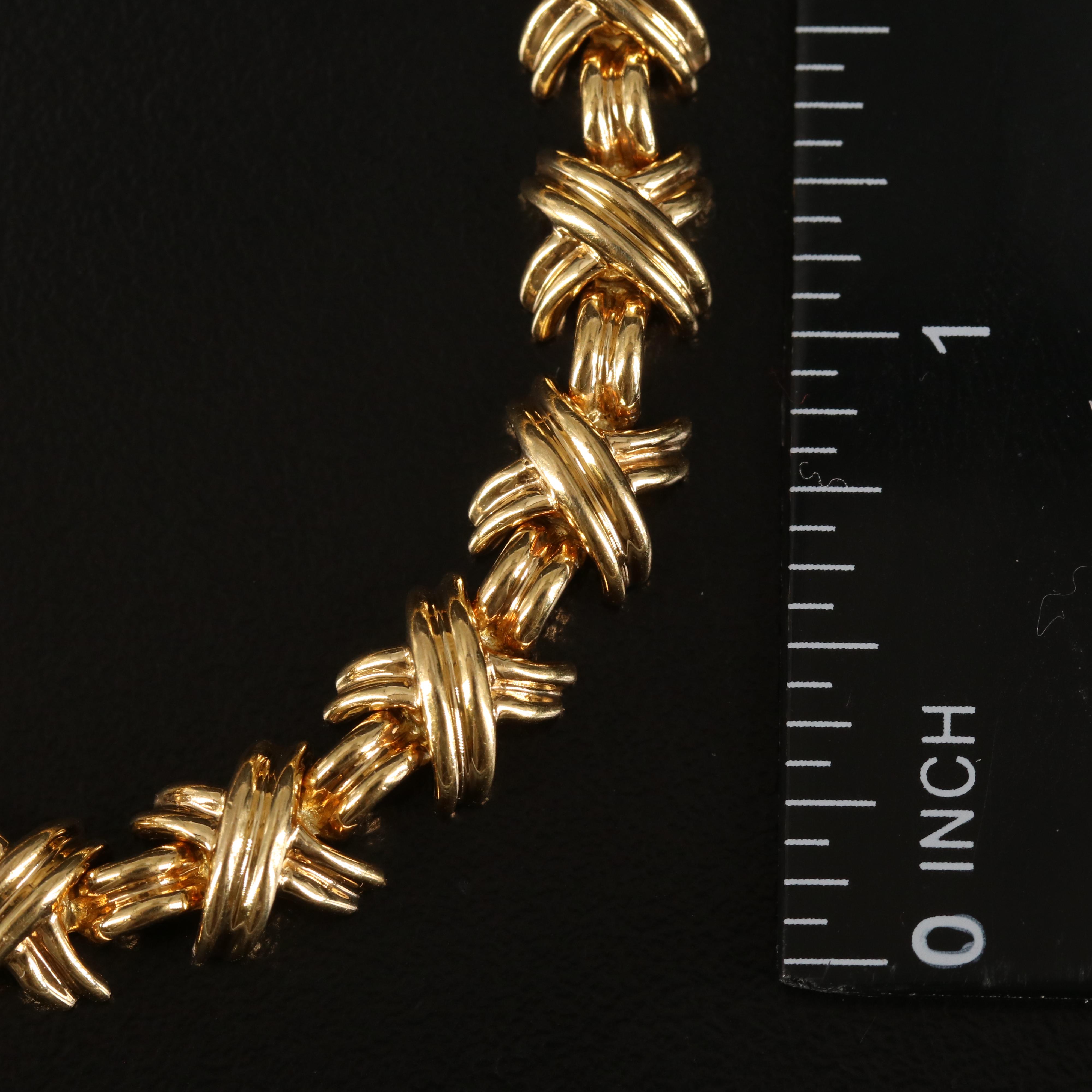 Tiffany & Co. 18K "Signature" X Link Necklace with Folder