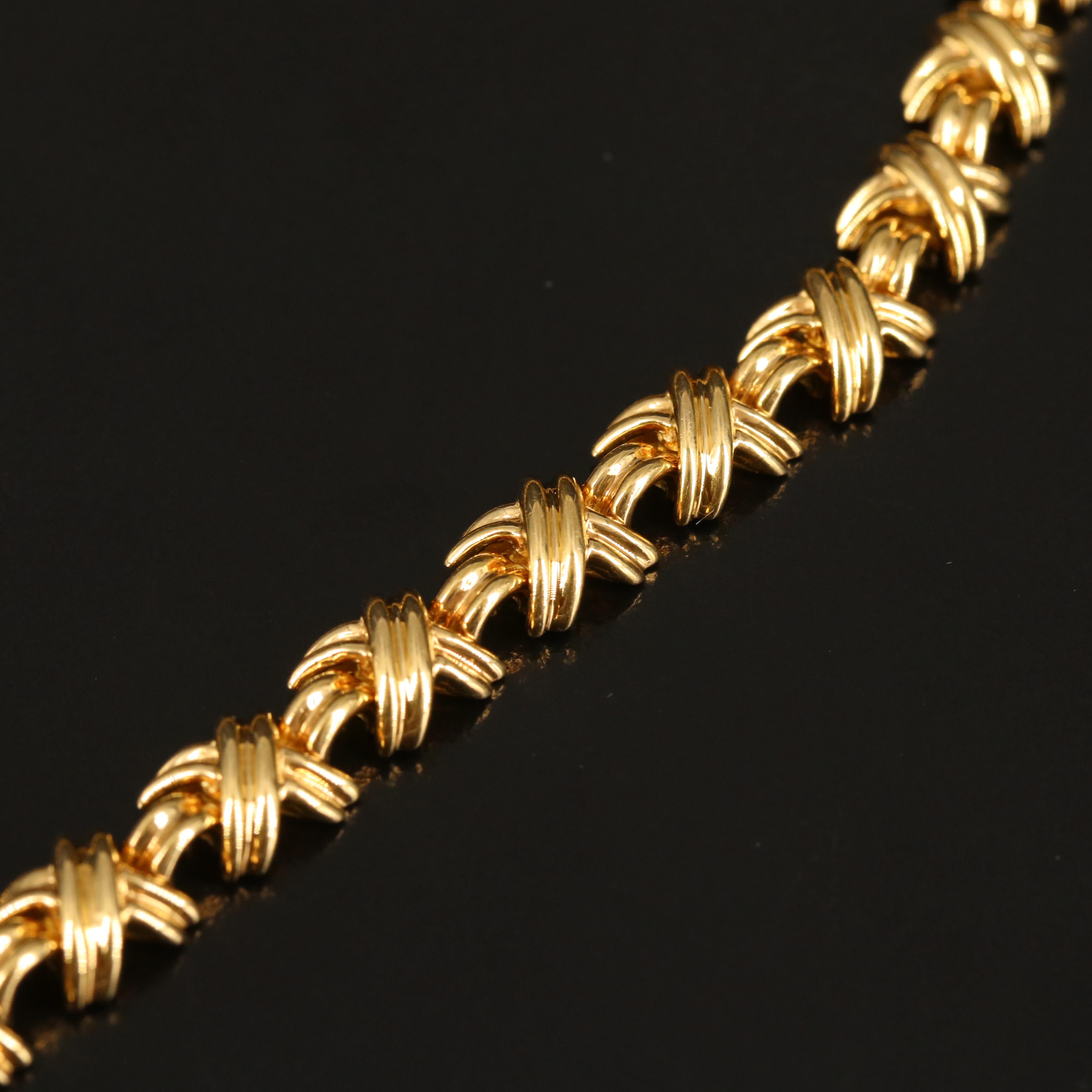 Tiffany & Co. 18K "Signature" X Link Necklace with Folder