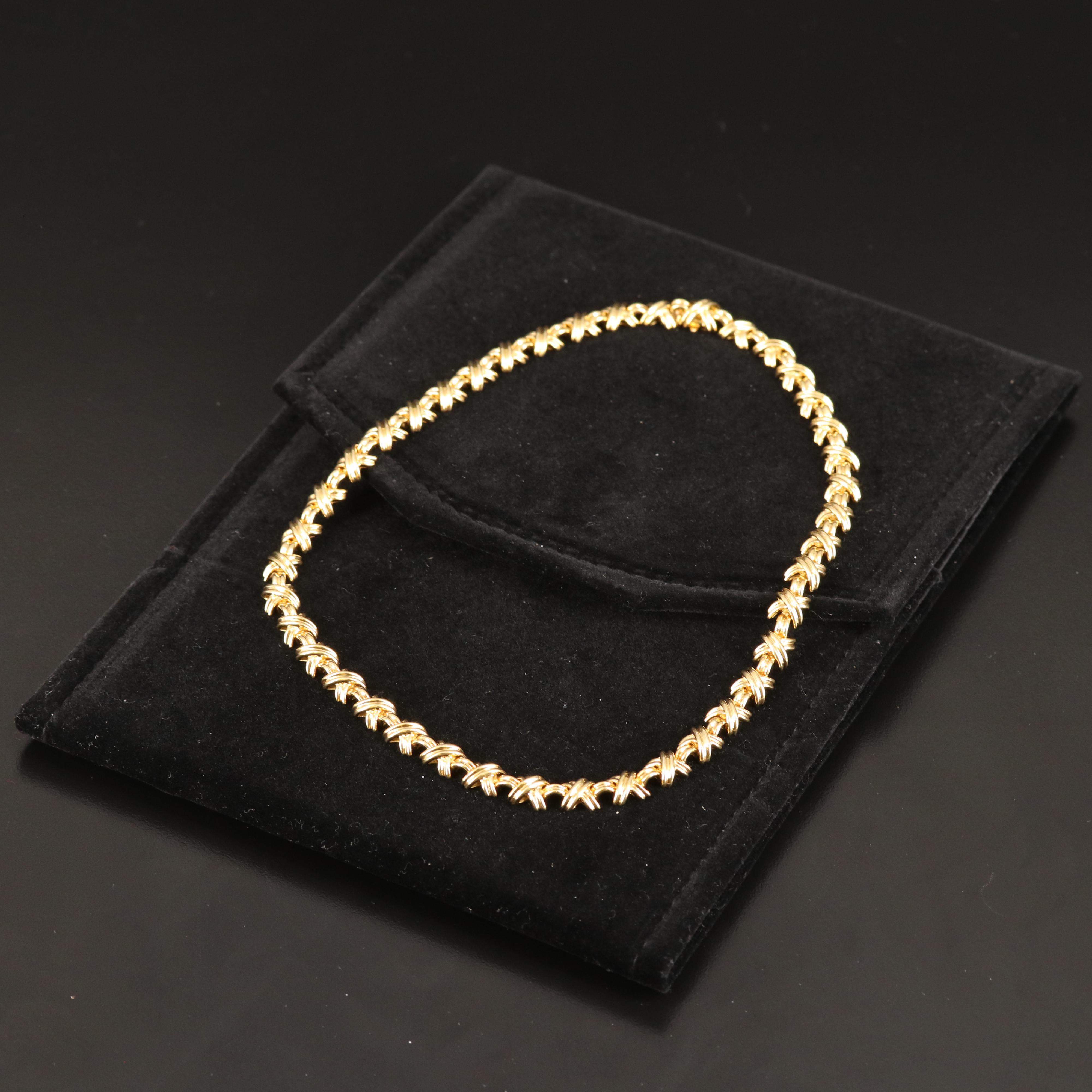 Tiffany & Co. 18K "Signature" X Link Necklace with Folder