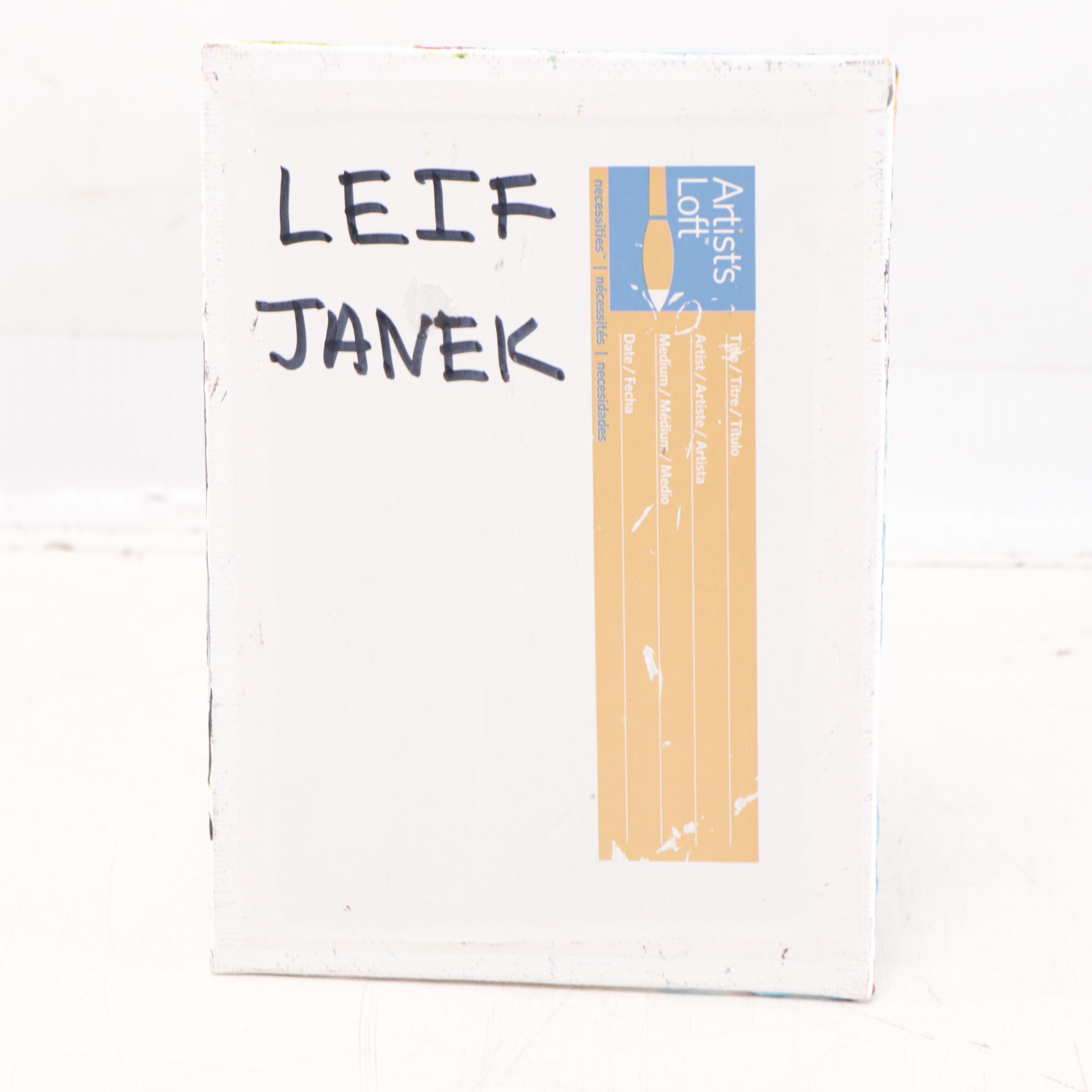 Leif Janek Abstract Acrylic Painting of Cherry Blossoms, 21st Century