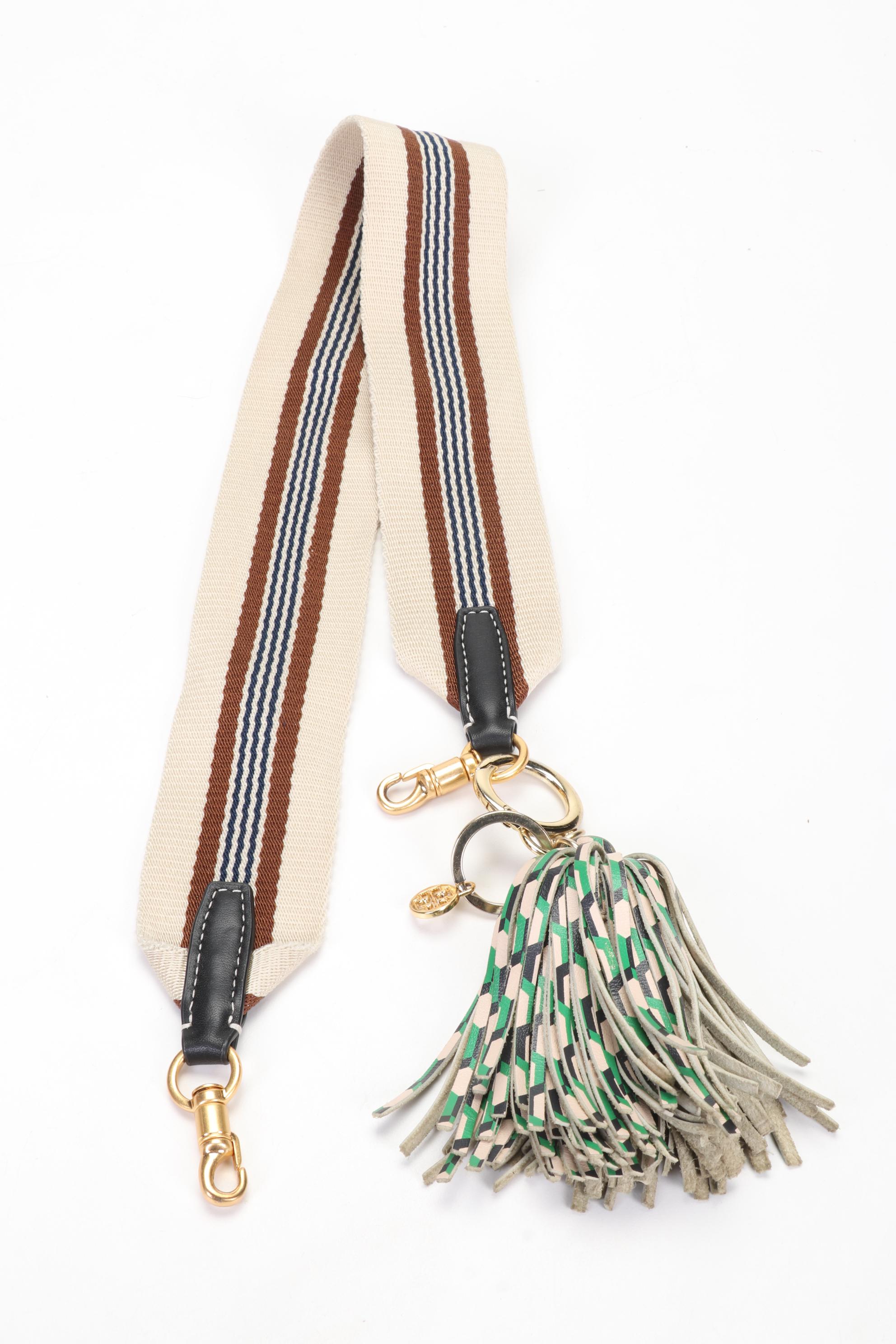 Tory Burch Lee Radziwill Double Bag In Tan Pebbled Leather and Suede