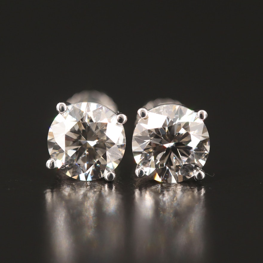 14K 3.05 CTW Lab Grown Diamond Stud Earrings
