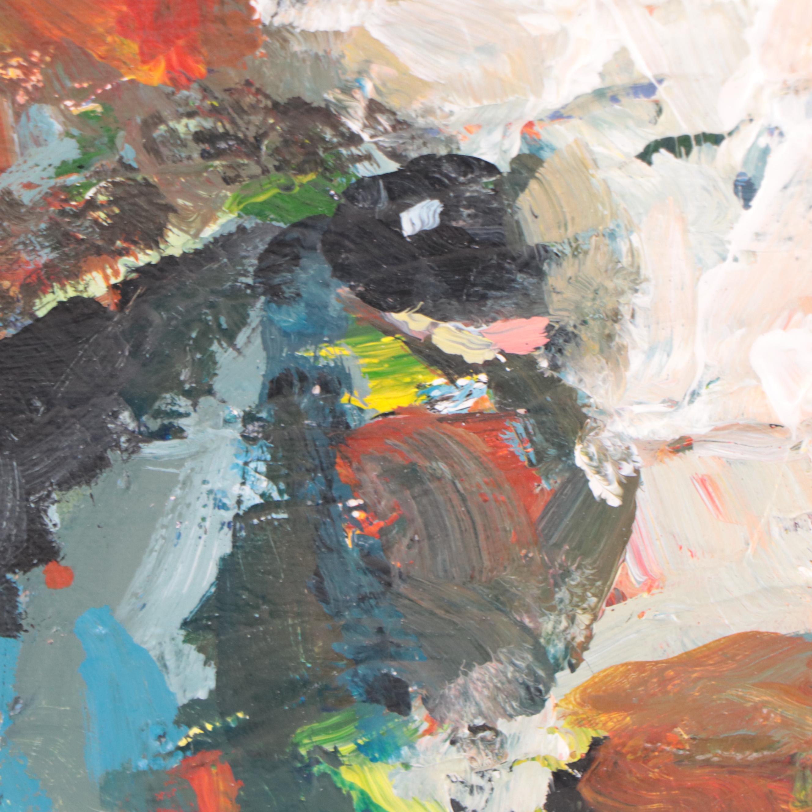 Elle Raines Acrylic Painting of Cow