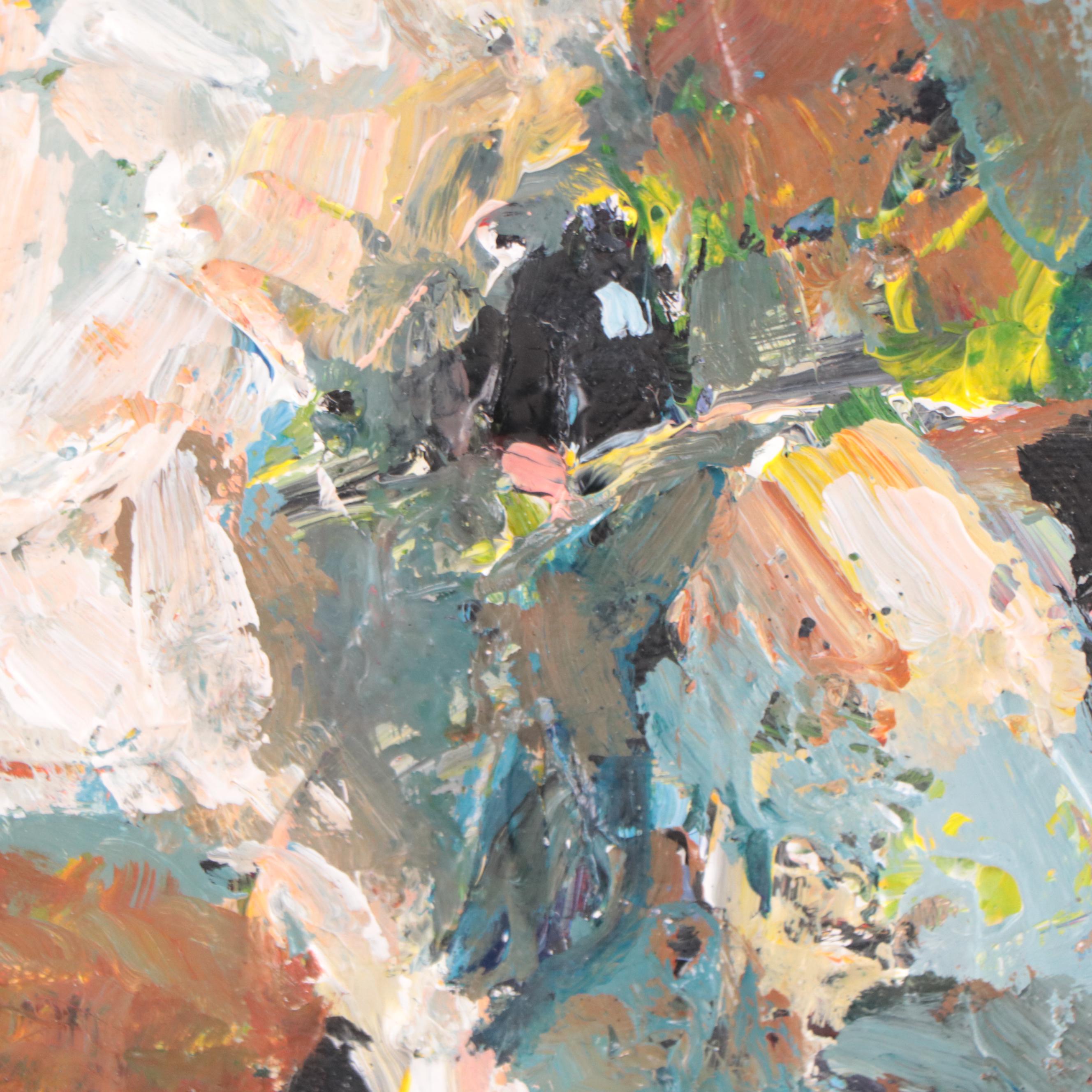 Elle Raines Acrylic Painting of Cow