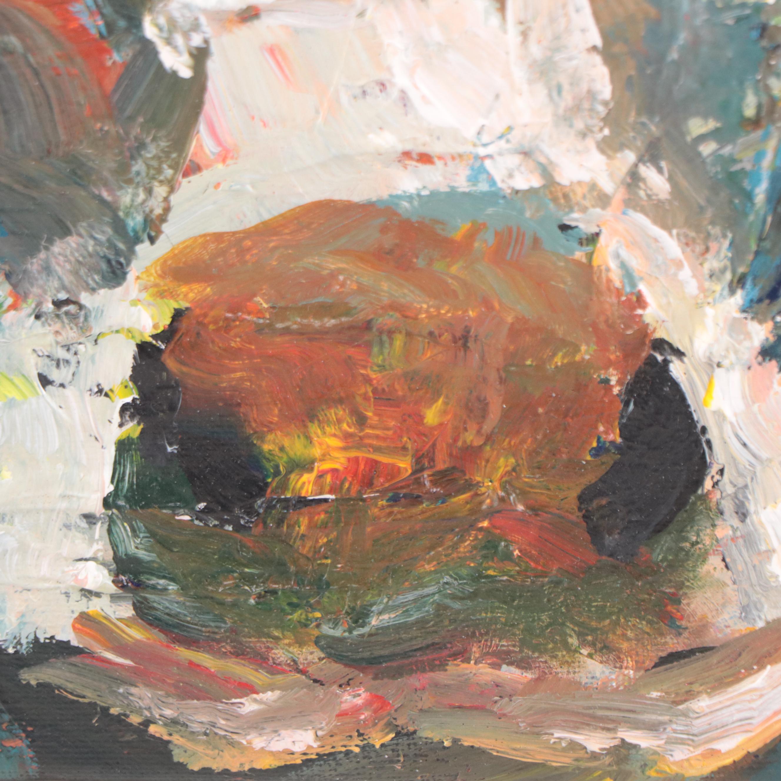 Elle Raines Acrylic Painting of Cow