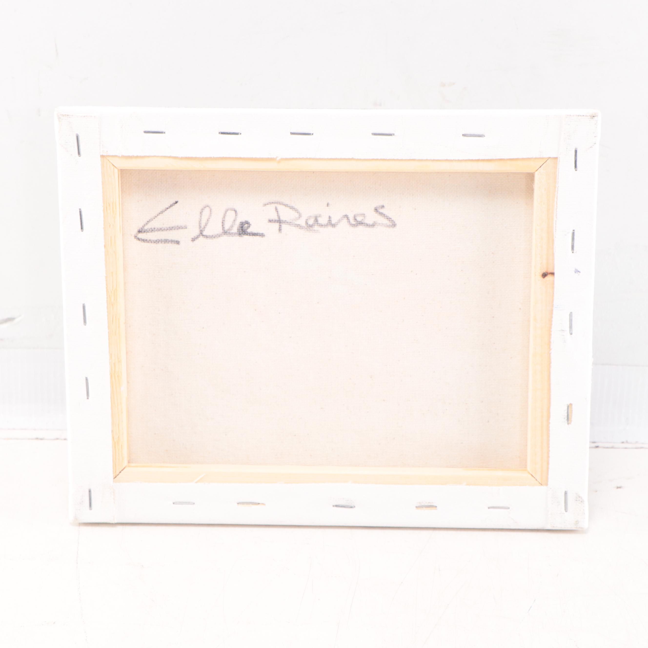 Elle Raines Acrylic Painting of Cow