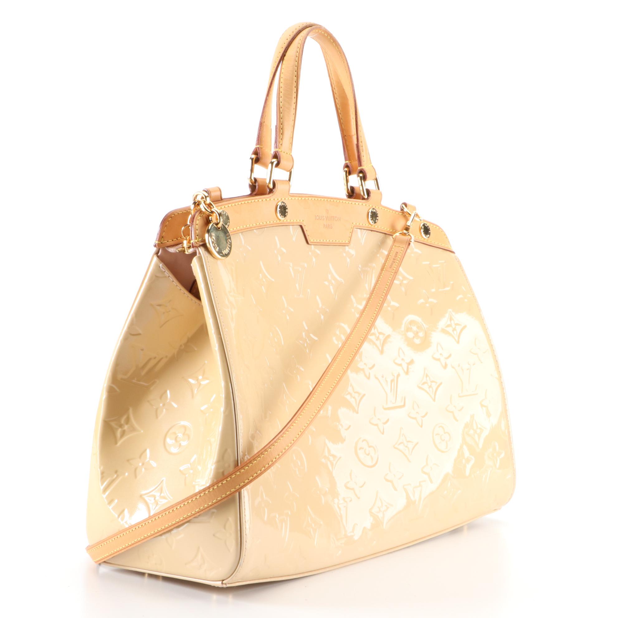 Louis Vuitton Brea MM Tote in Monogram Vernis and Vachetta Leather