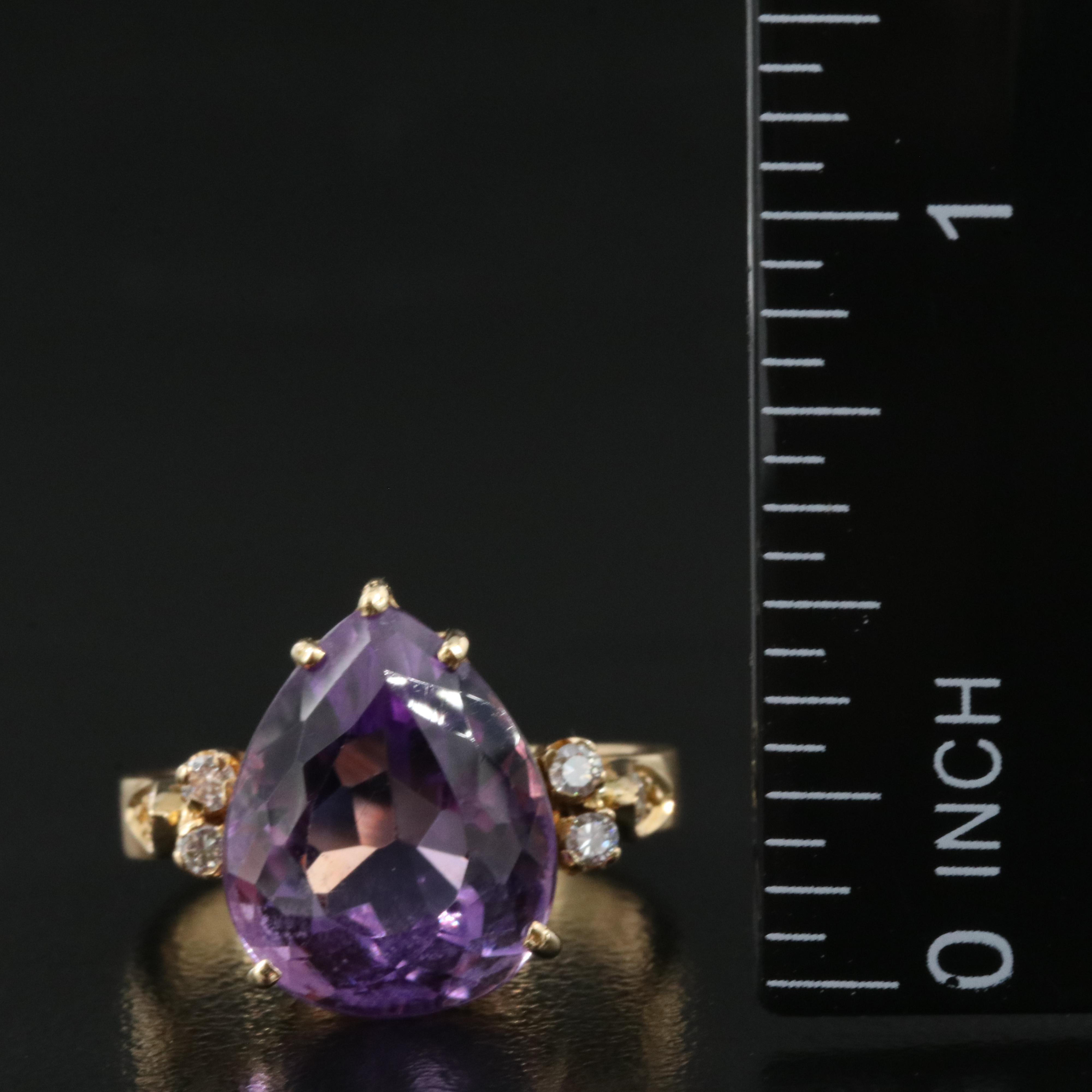 18K Amethyst and Diamond Ring