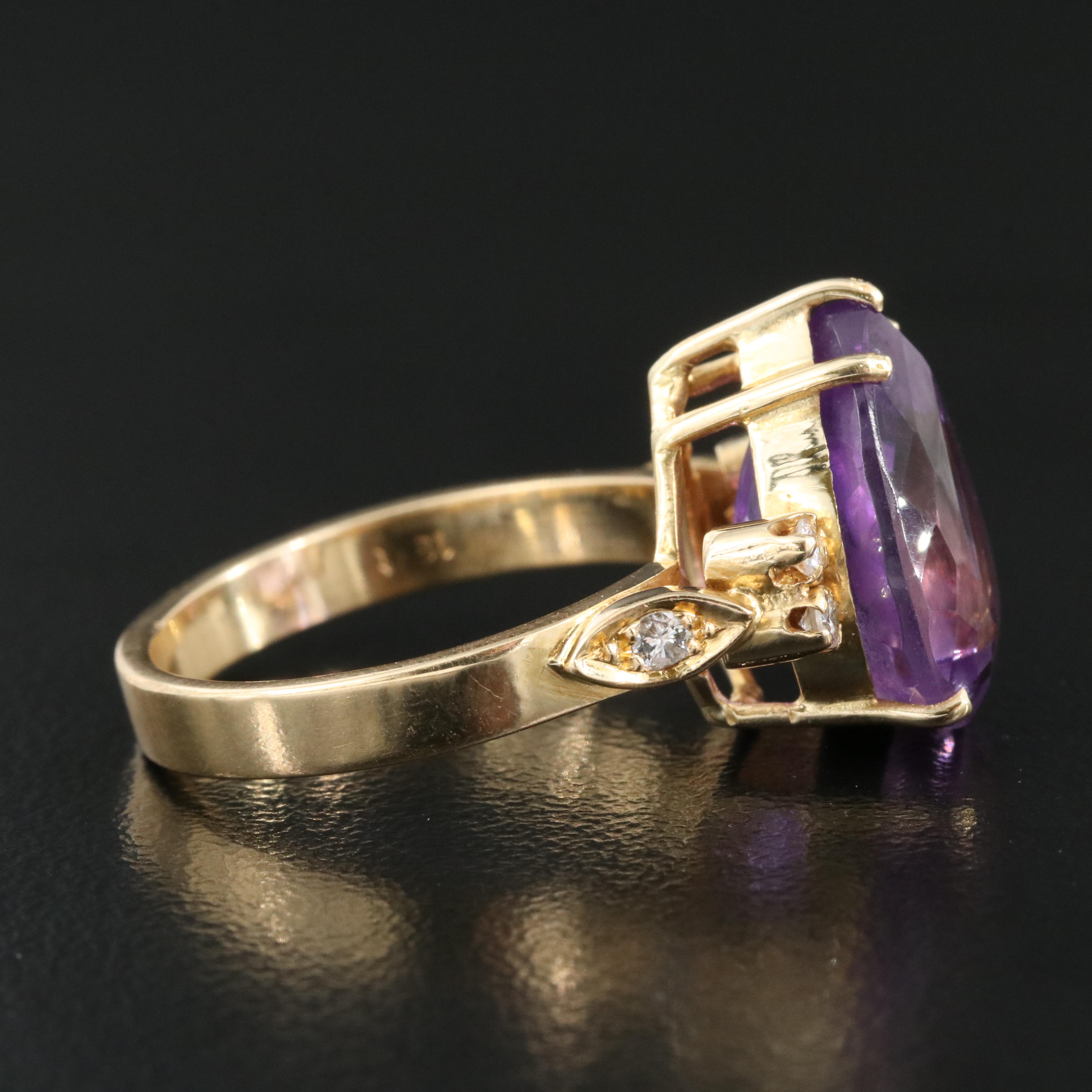 18K Amethyst and Diamond Ring