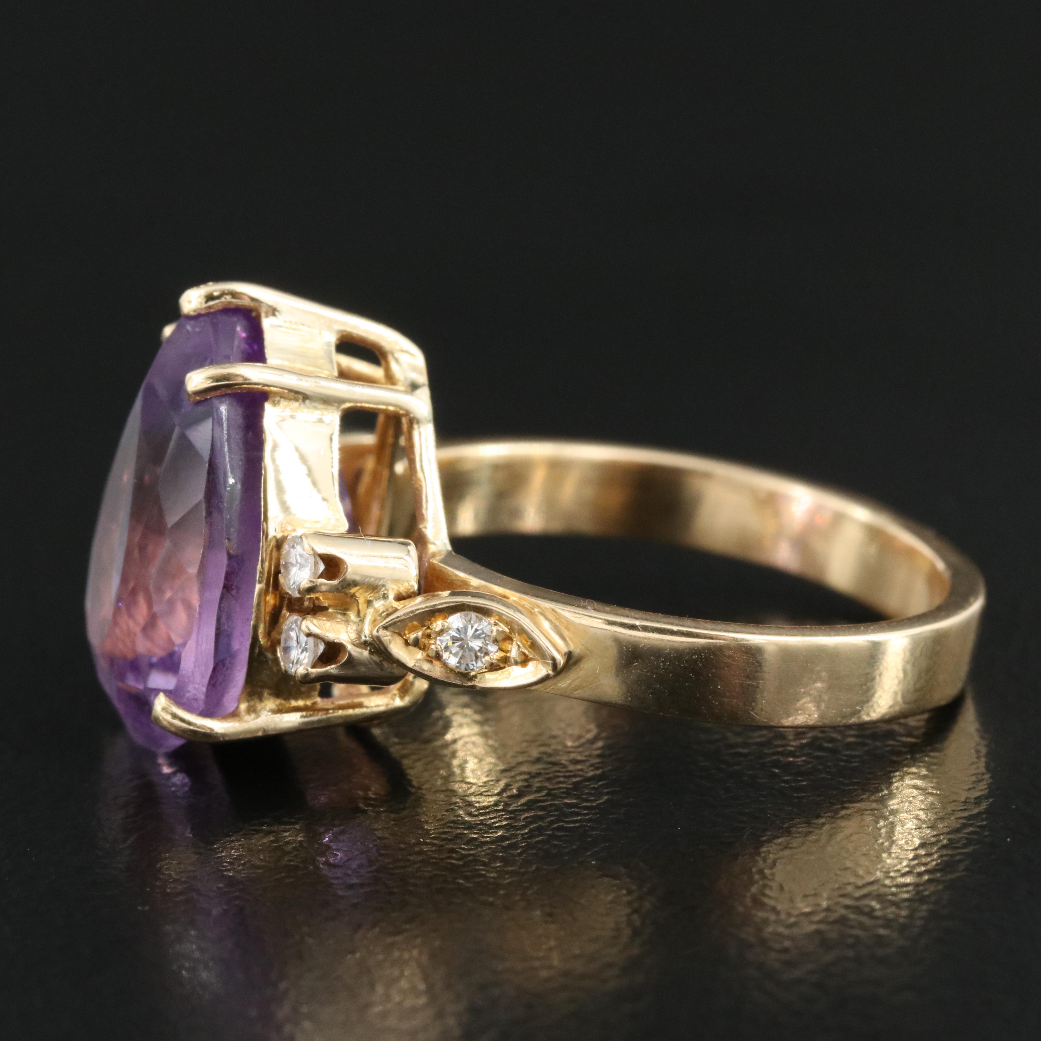 18K Amethyst and Diamond Ring