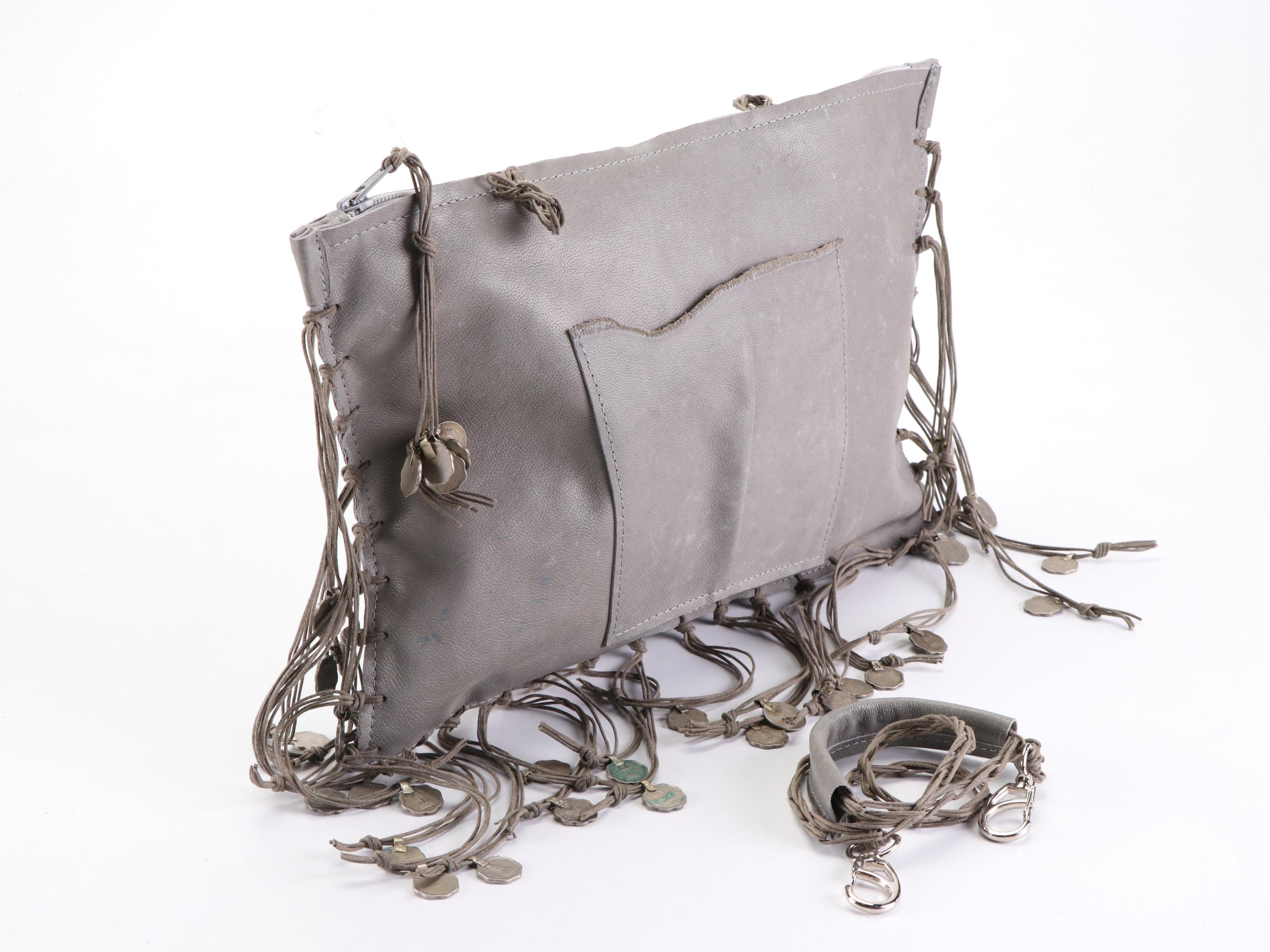 Susan Riedweg Shoulder Bag with Fringe and Crossbody Bag in Woven Leather