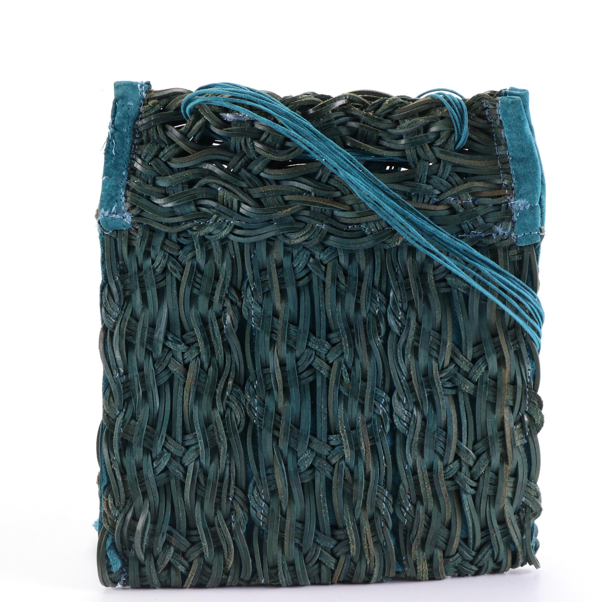 Susan Riedweg Shoulder Bag with Fringe and Crossbody Bag in Woven Leather