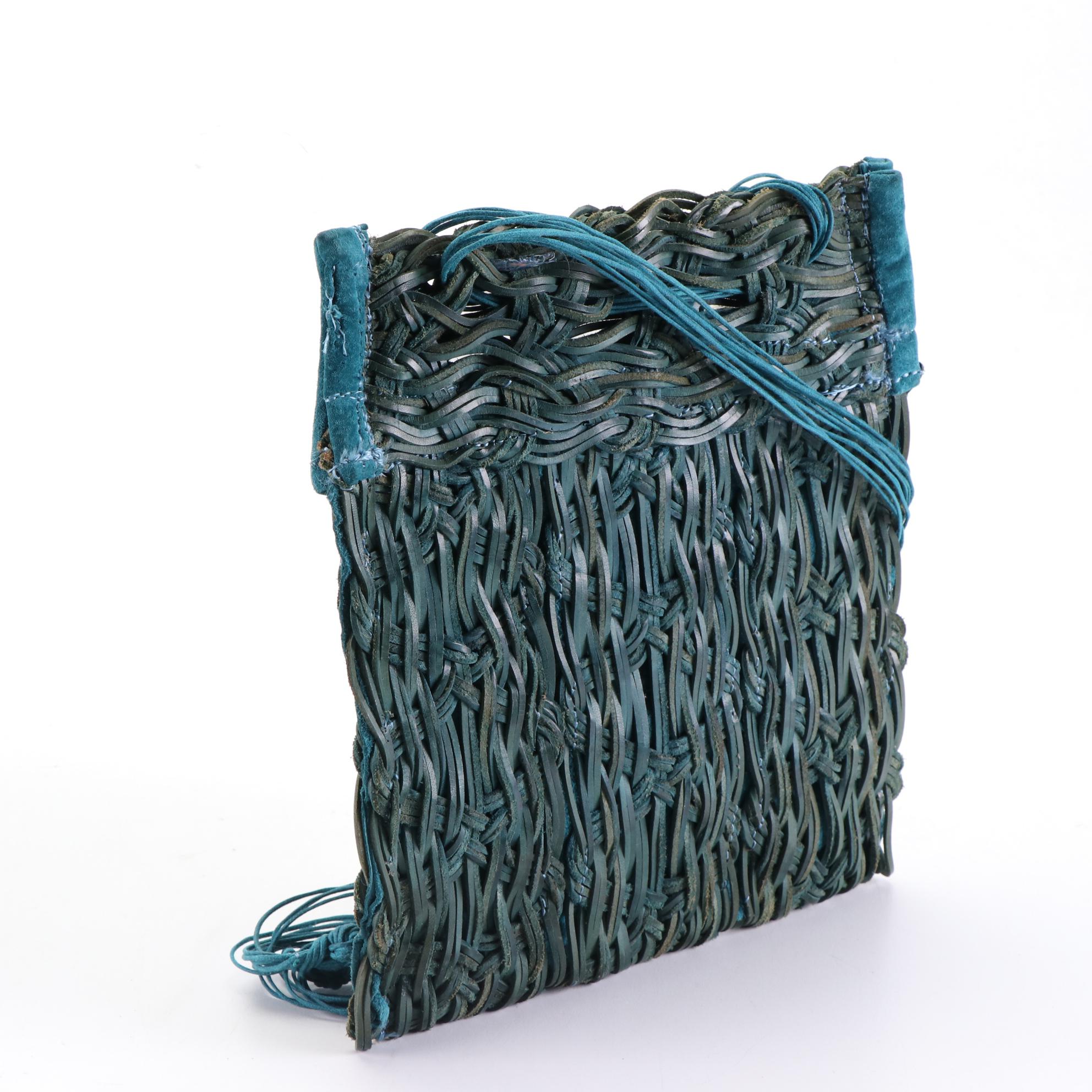Susan Riedweg Shoulder Bag with Fringe and Crossbody Bag in Woven Leather