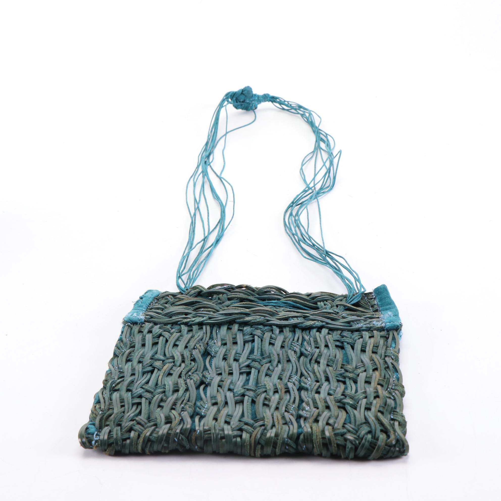 Susan Riedweg Shoulder Bag with Fringe and Crossbody Bag in Woven Leather