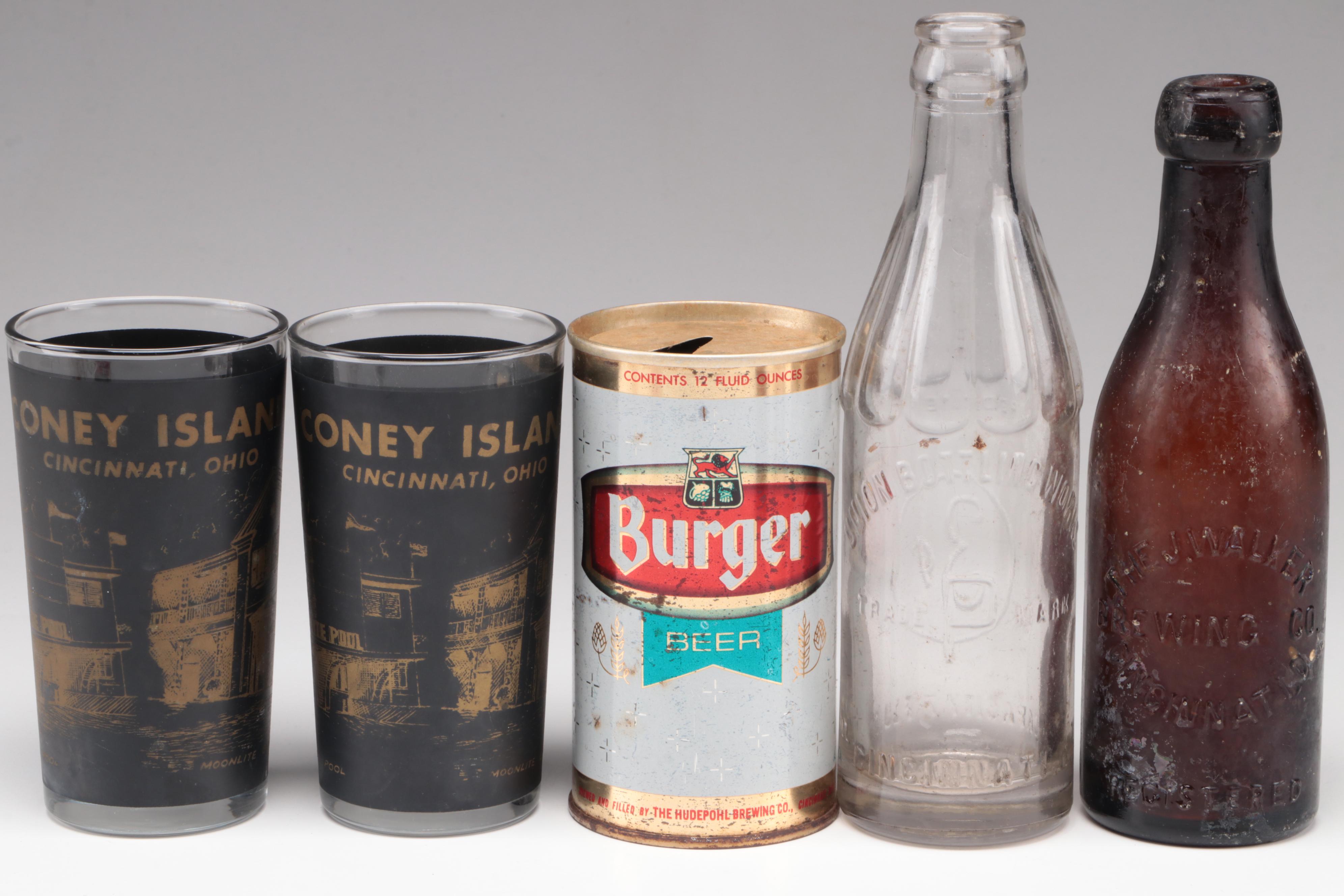 Wiedemann's, Burger with Other Beer Glasses, Tap Handles, Bottles and More