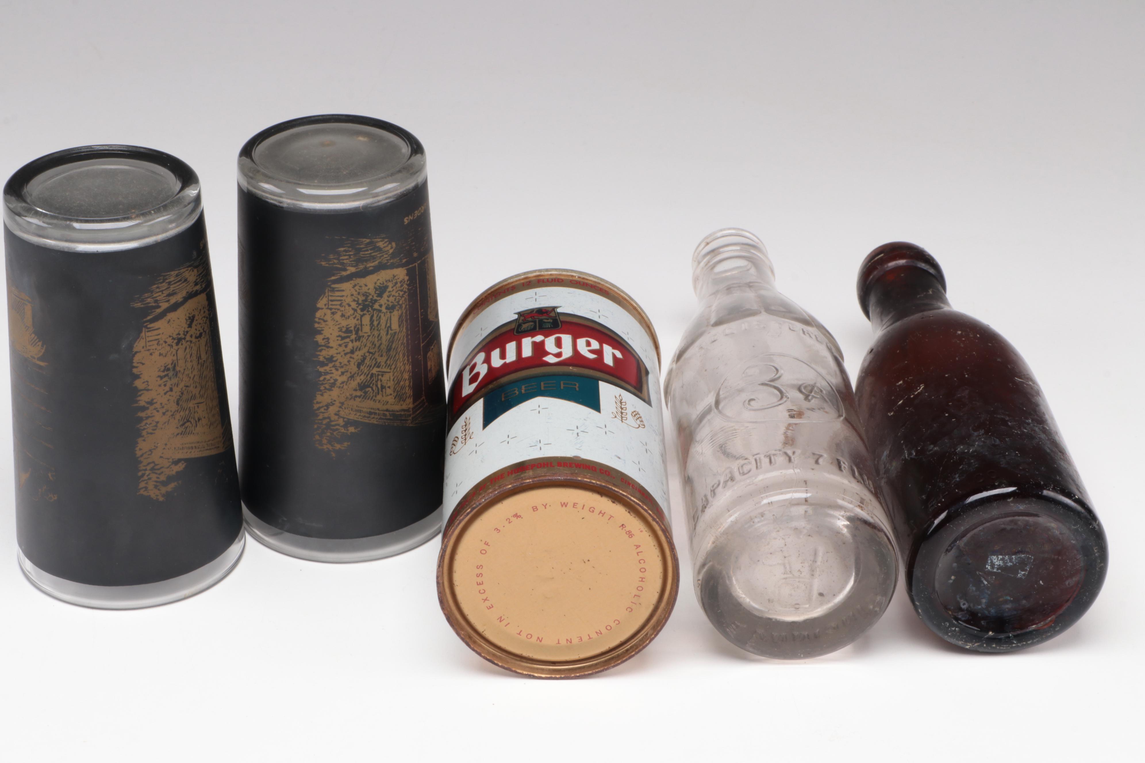 Wiedemann's, Burger with Other Beer Glasses, Tap Handles, Bottles and More