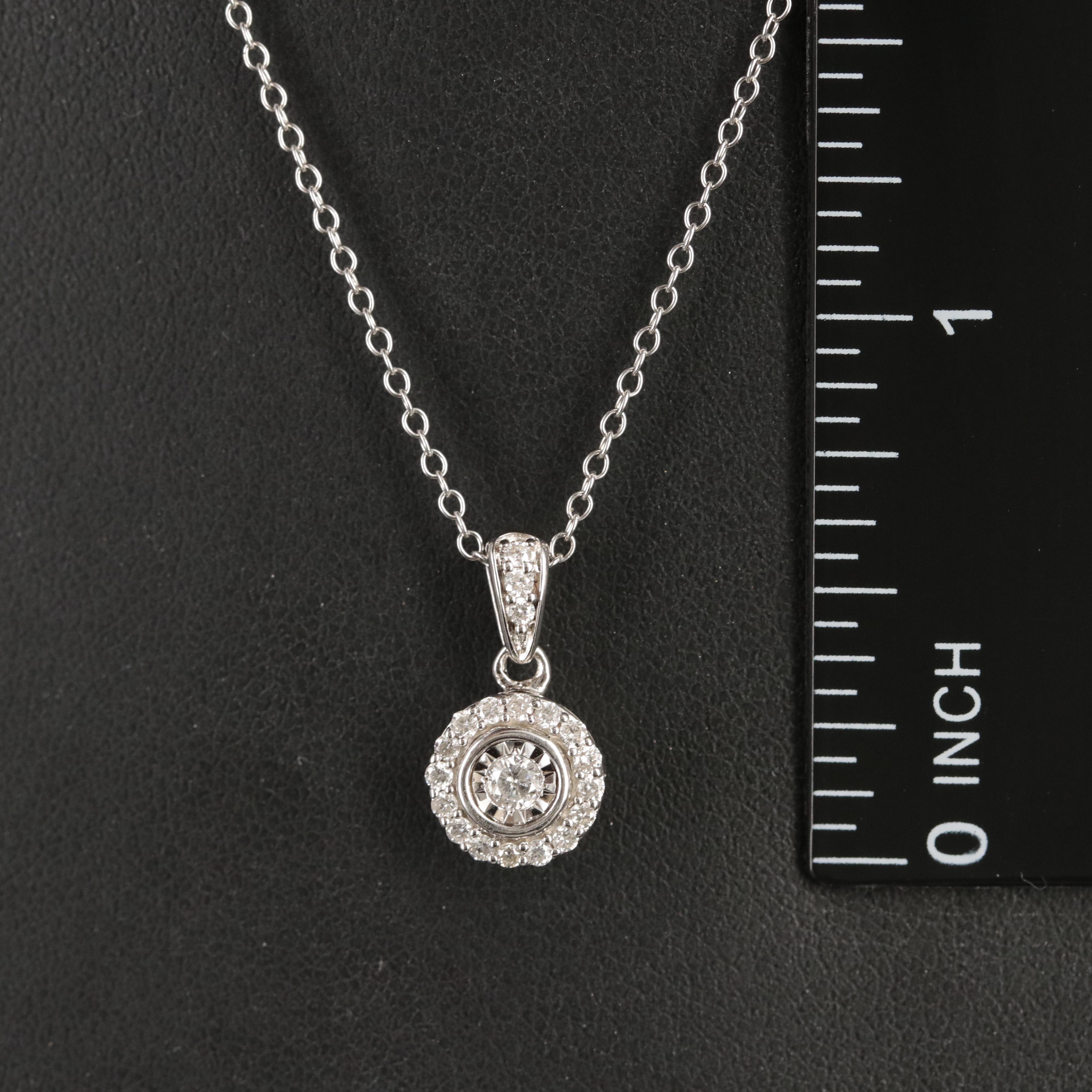 Sterling Diamond Pendant Necklace