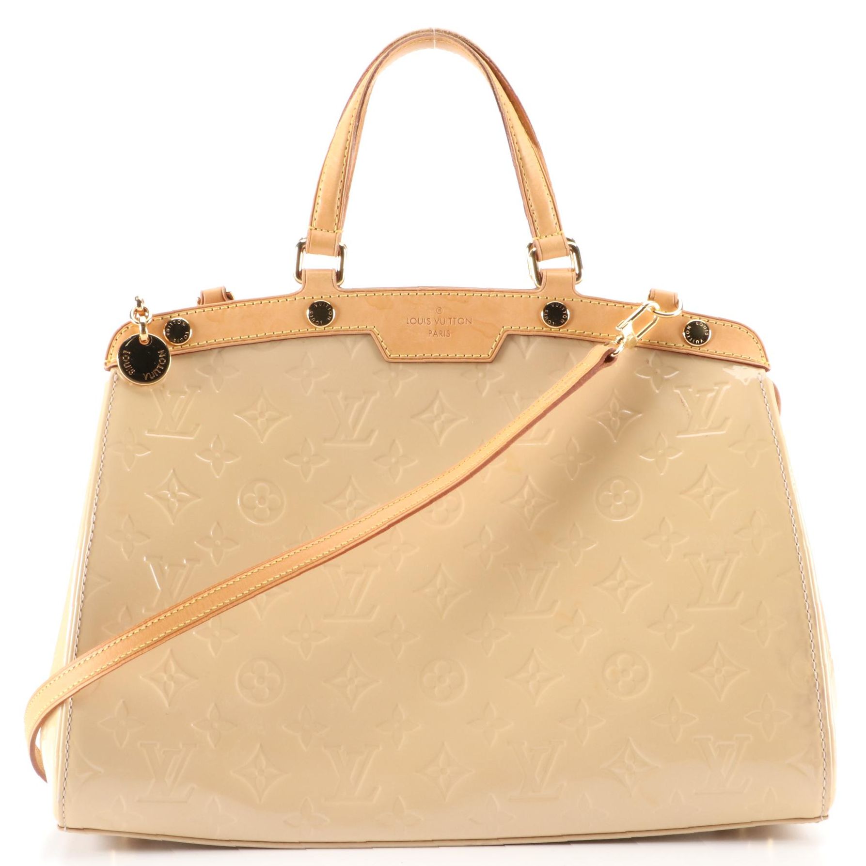 Louis Vuitton Brea MM Tote in Monogram Vernis and Vachetta Leather