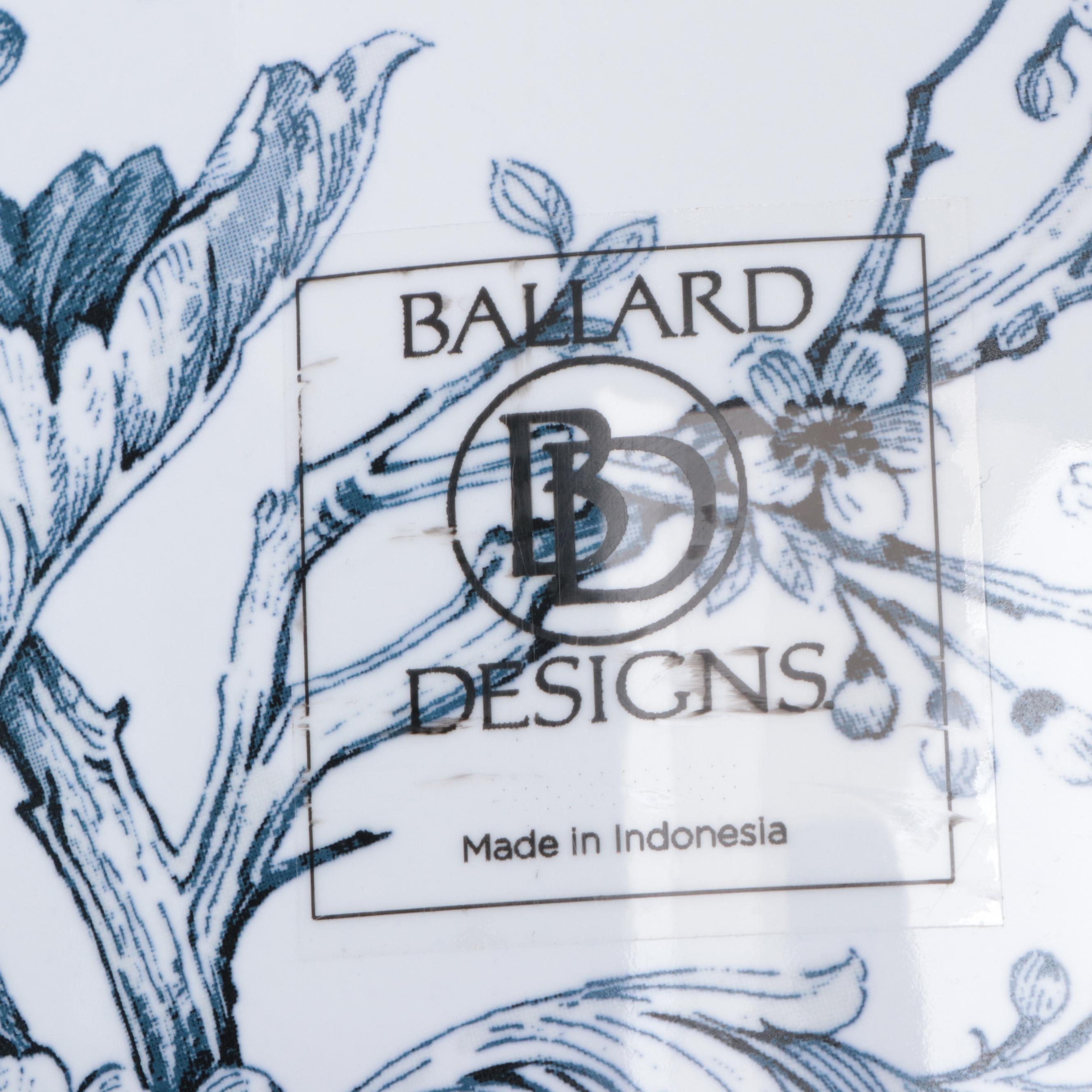 Ballard Designs "Adelaide" Porcelain Garden Seat and Mosaic Serving Tray