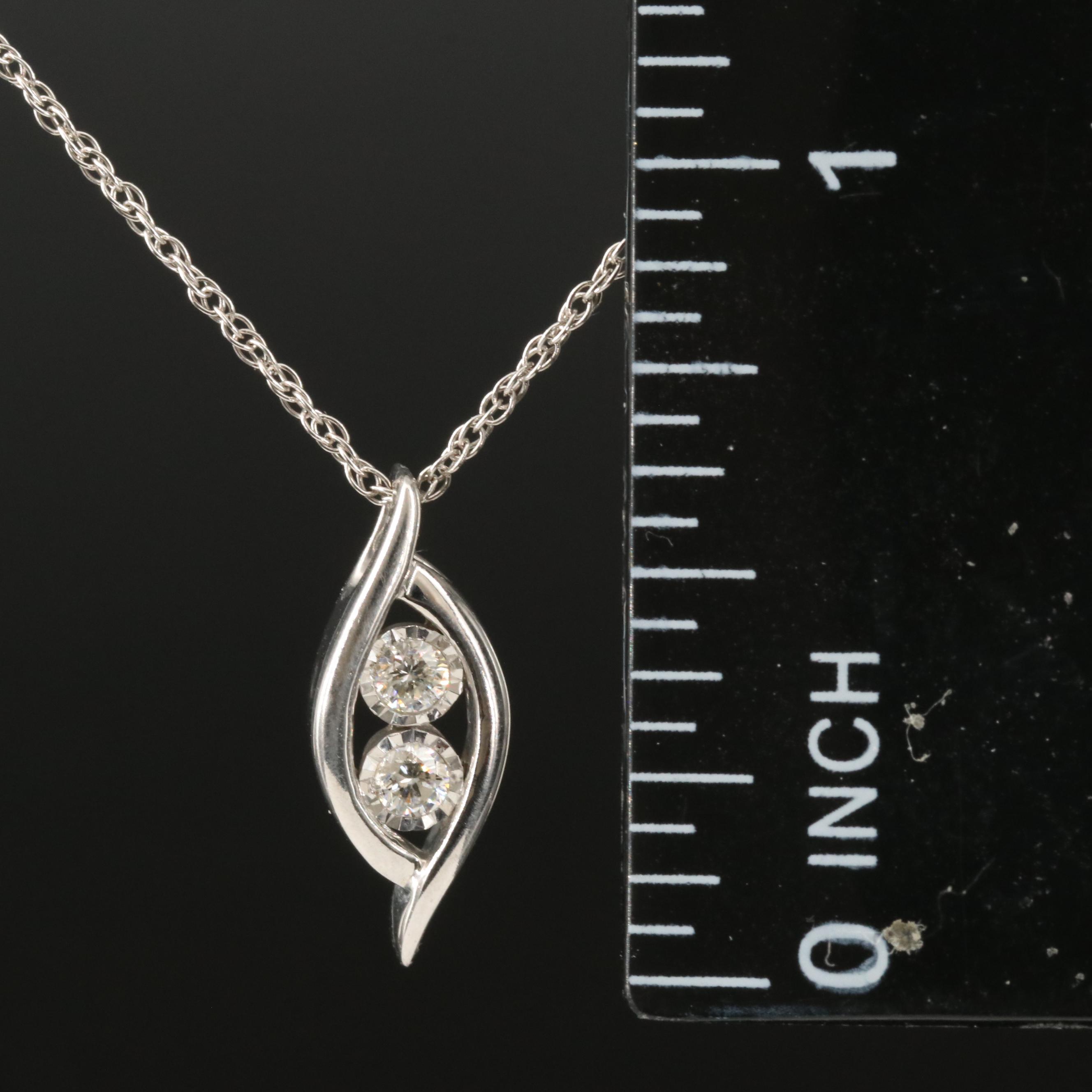 Sterling Diamond Pendant Necklace