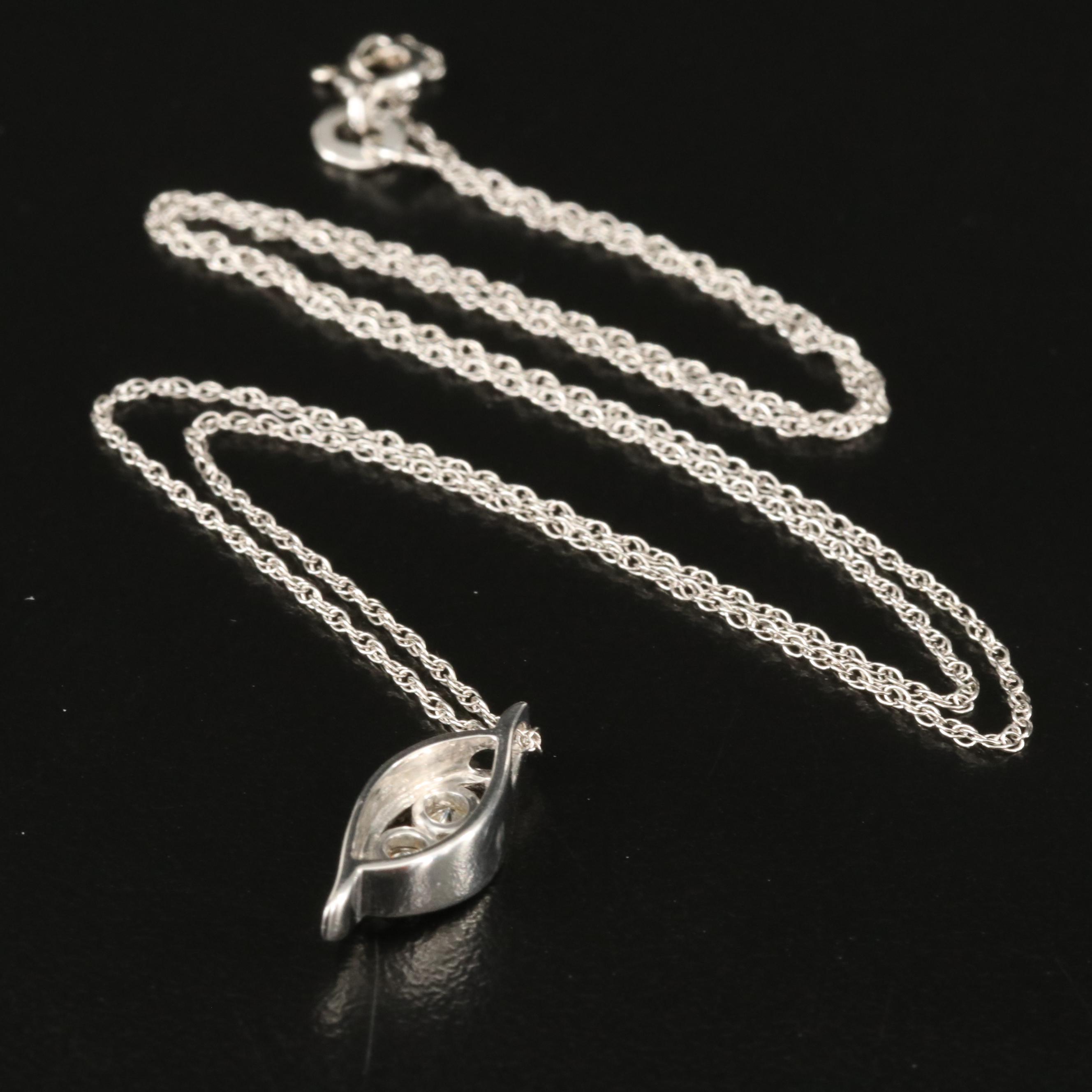Sterling Diamond Pendant Necklace