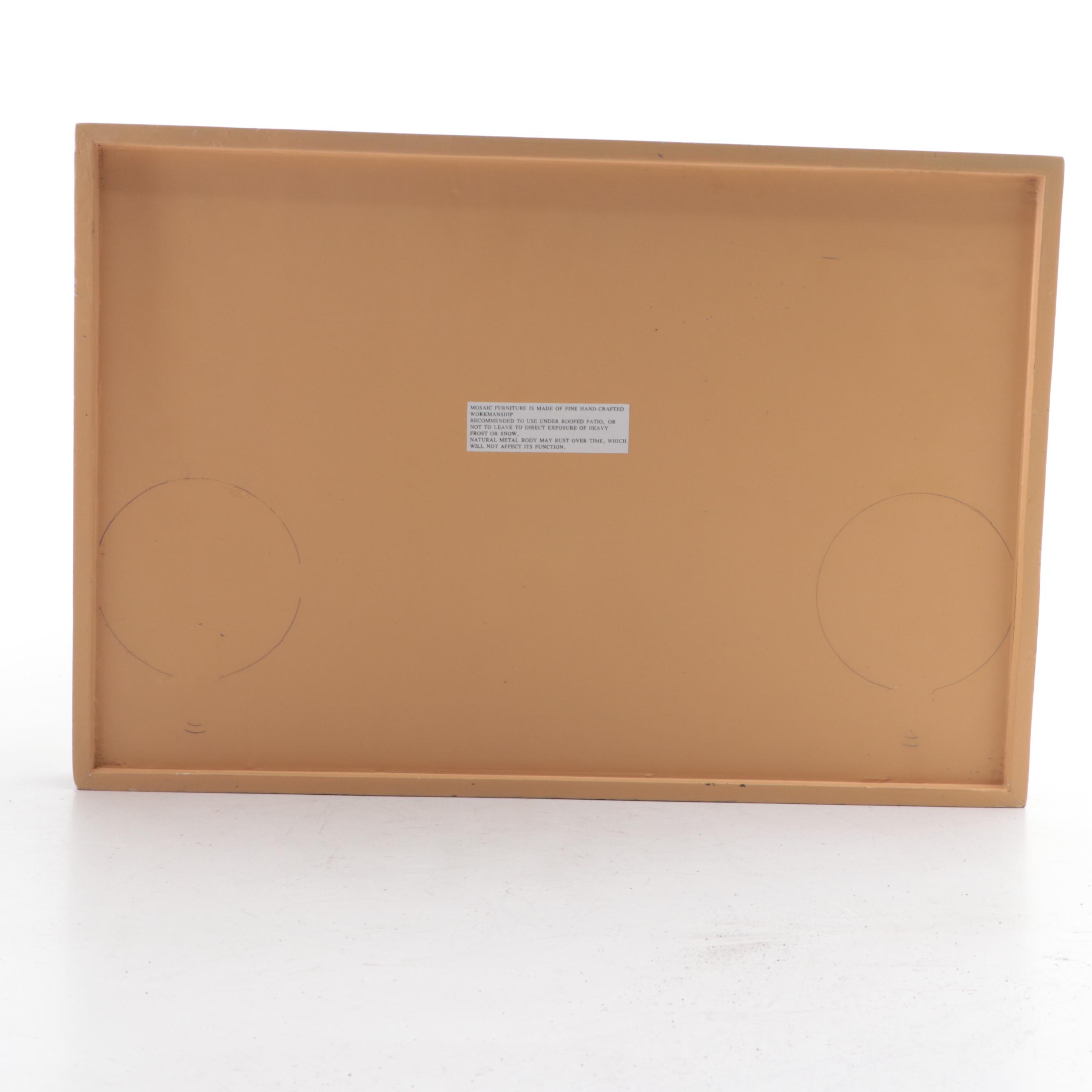 Ballard Designs "Adelaide" Porcelain Garden Seat and Mosaic Serving Tray