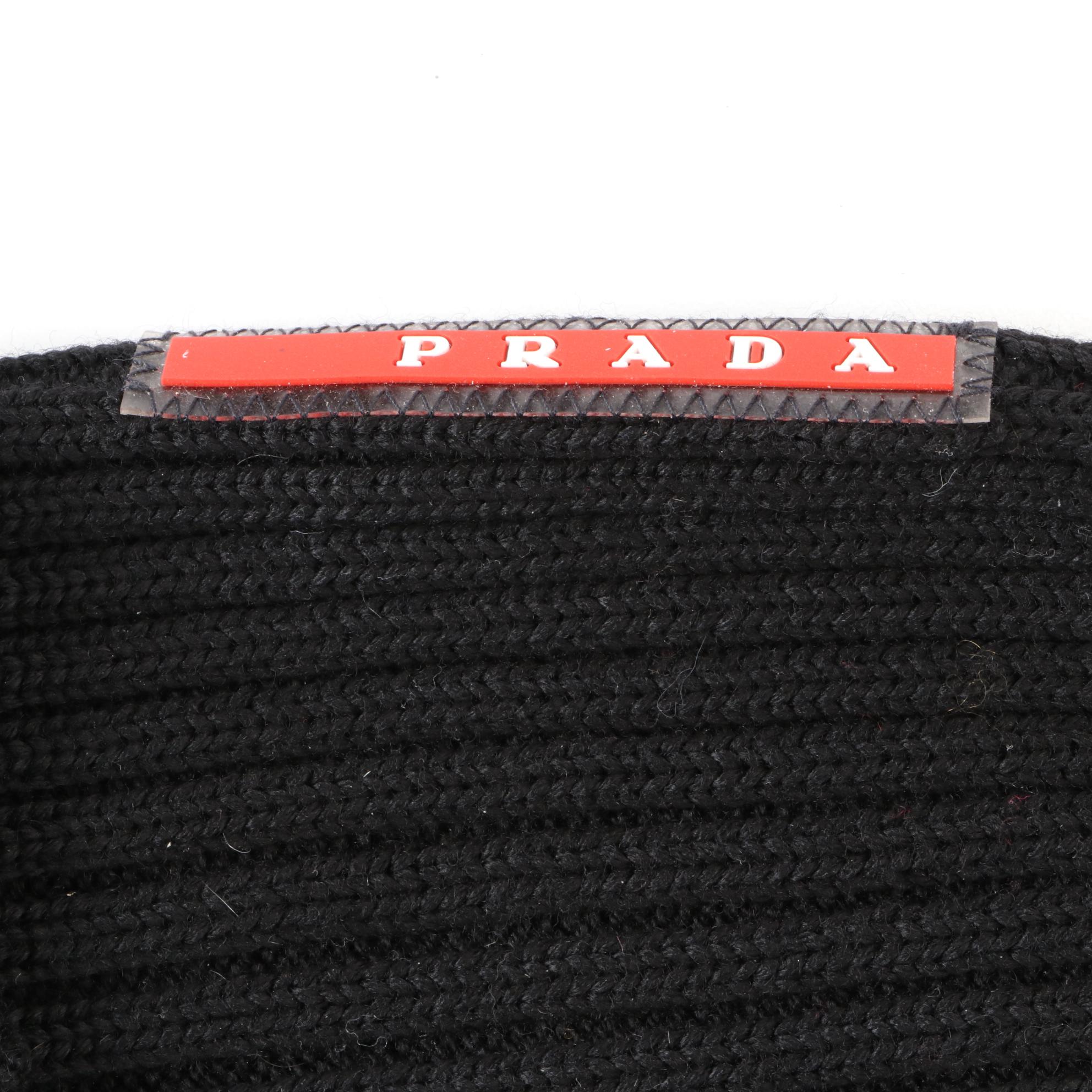 Prada Wool Knit Beanie with Scarf
