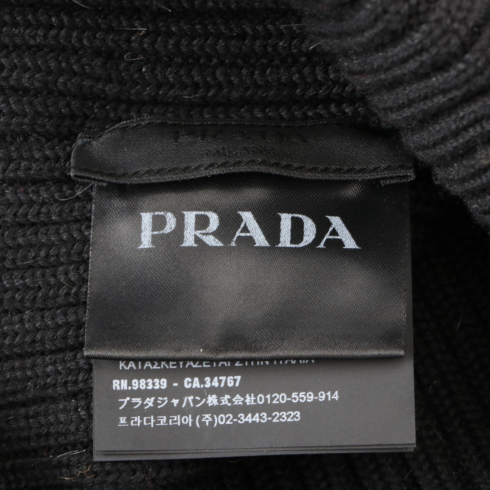 Prada Wool Knit Beanie with Scarf