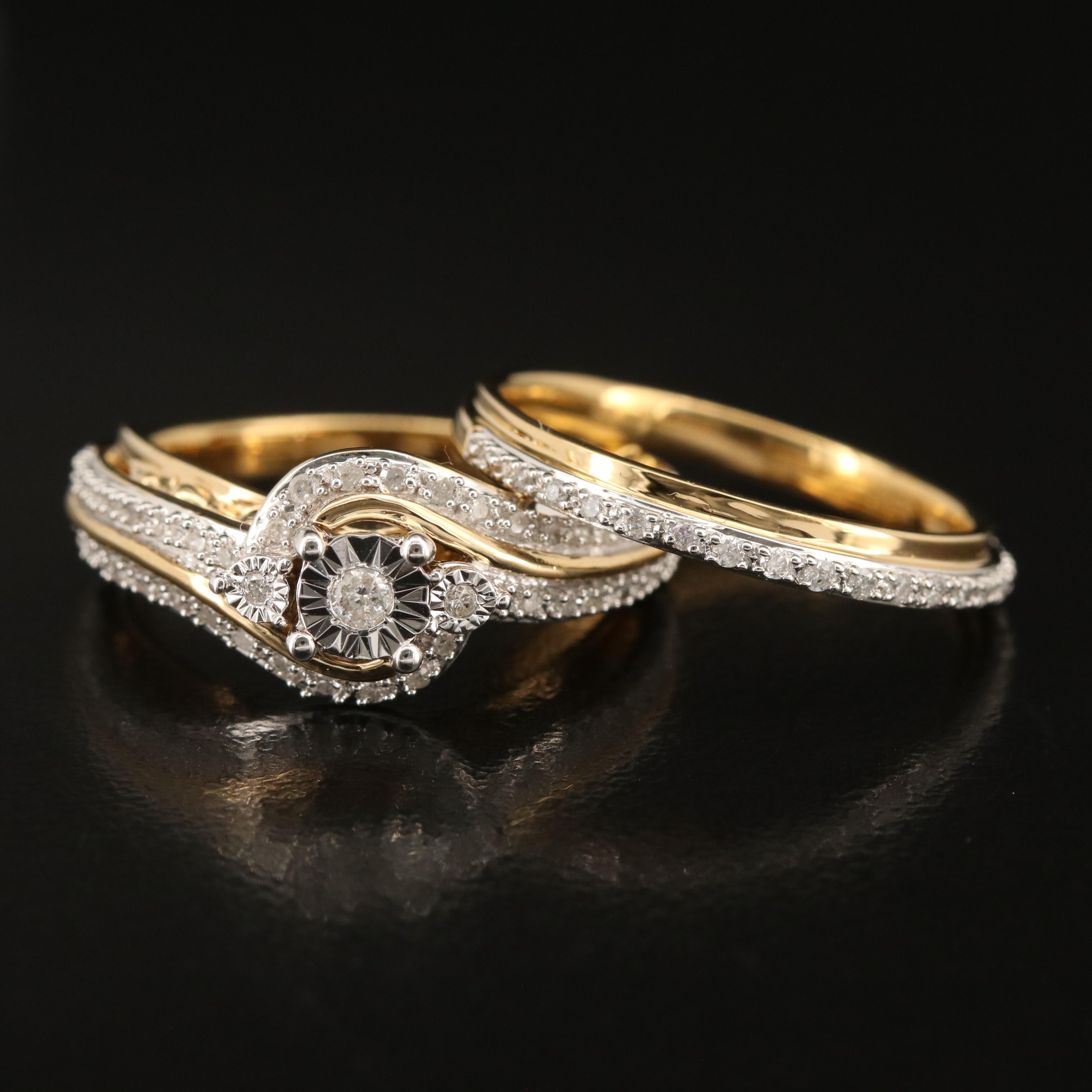 Sterling Diamond Ring Set