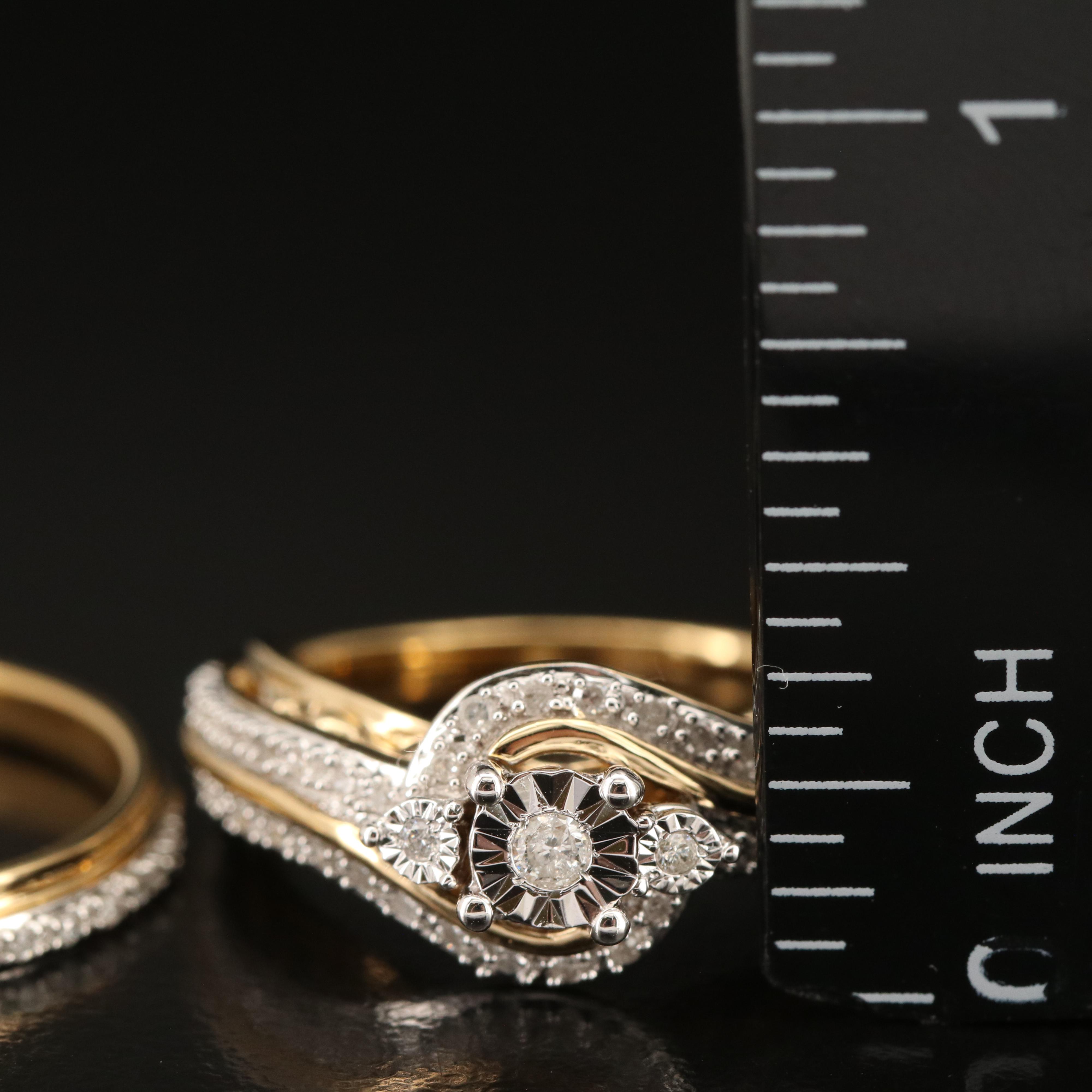 Sterling Diamond Ring Set