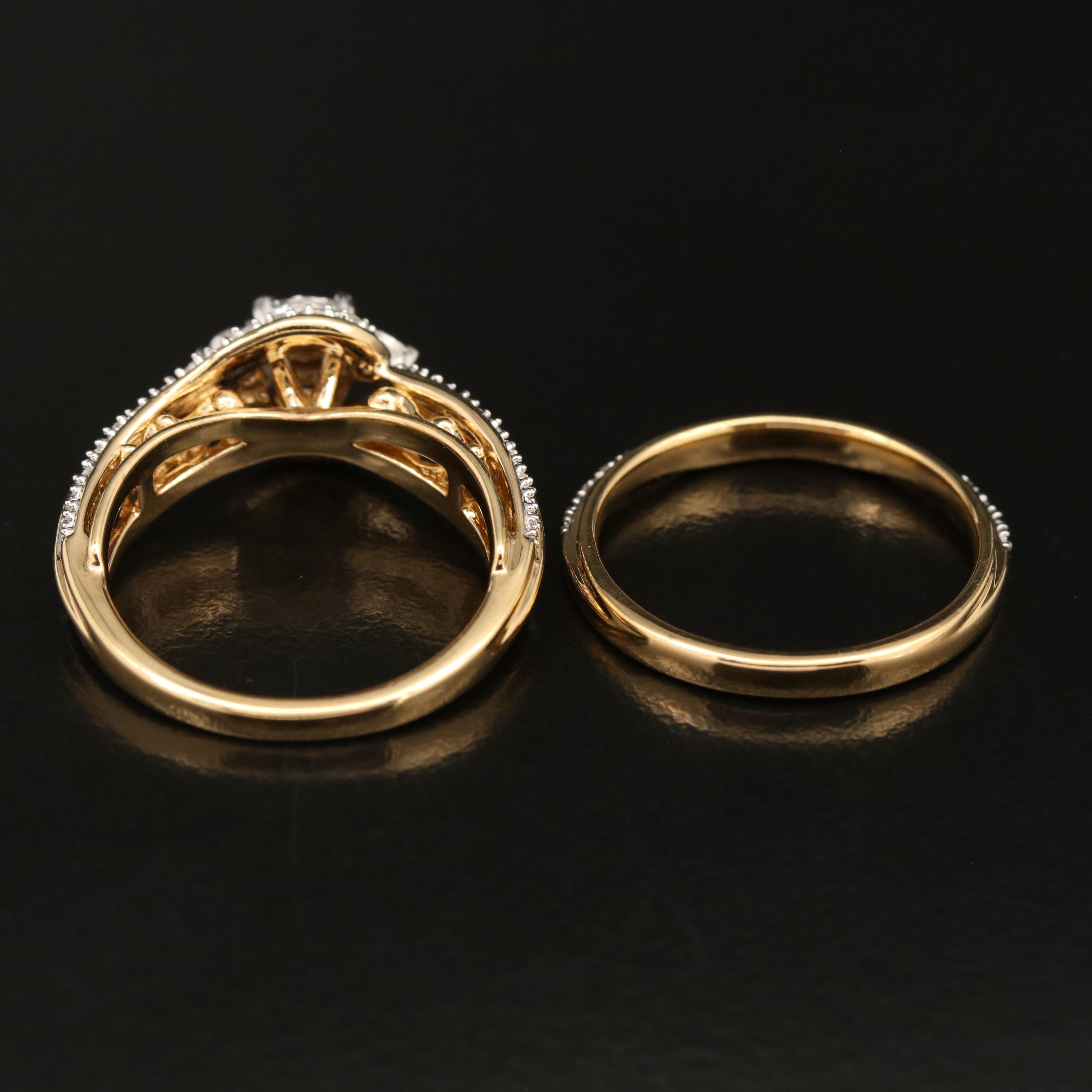 Sterling Diamond Ring Set