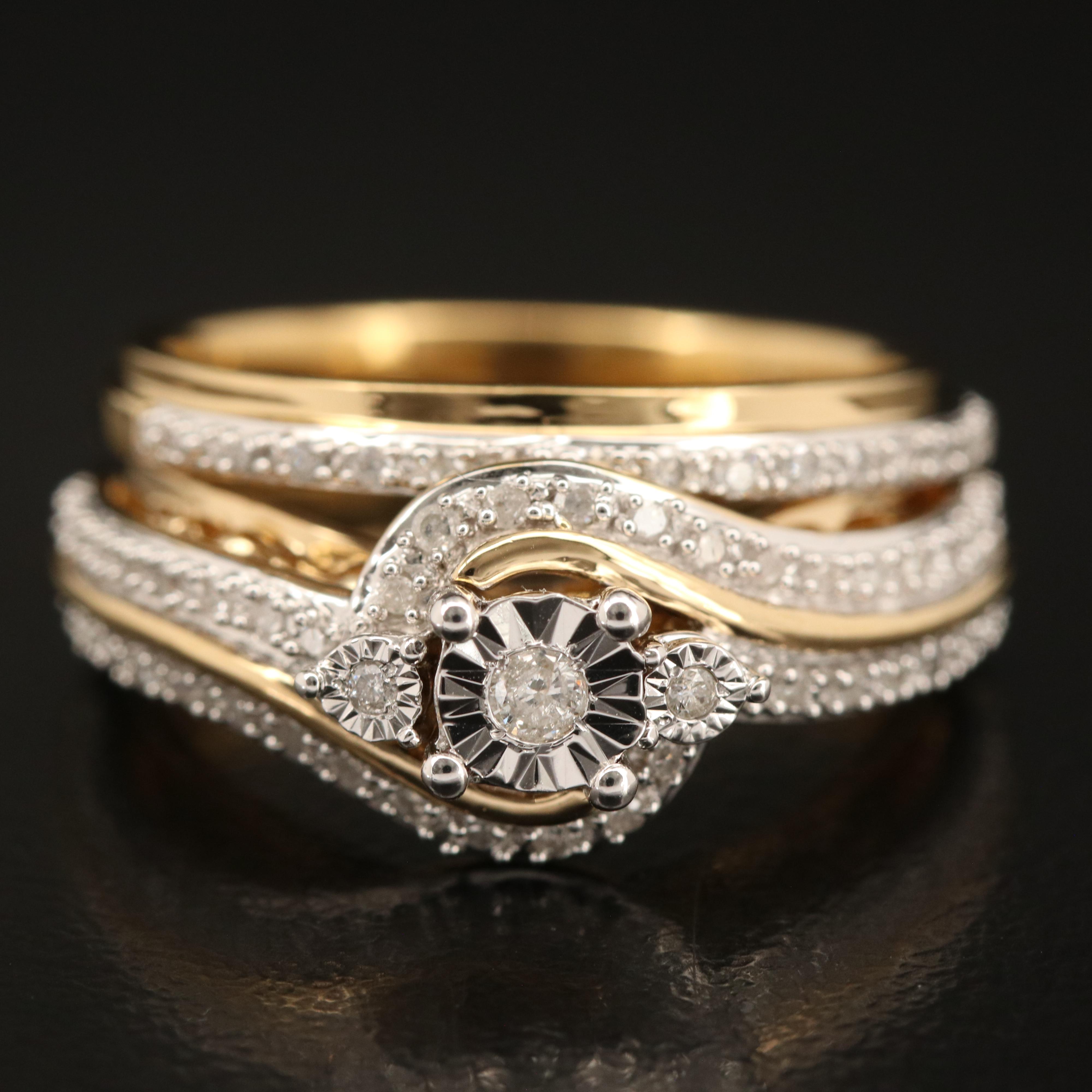Sterling Diamond Ring Set