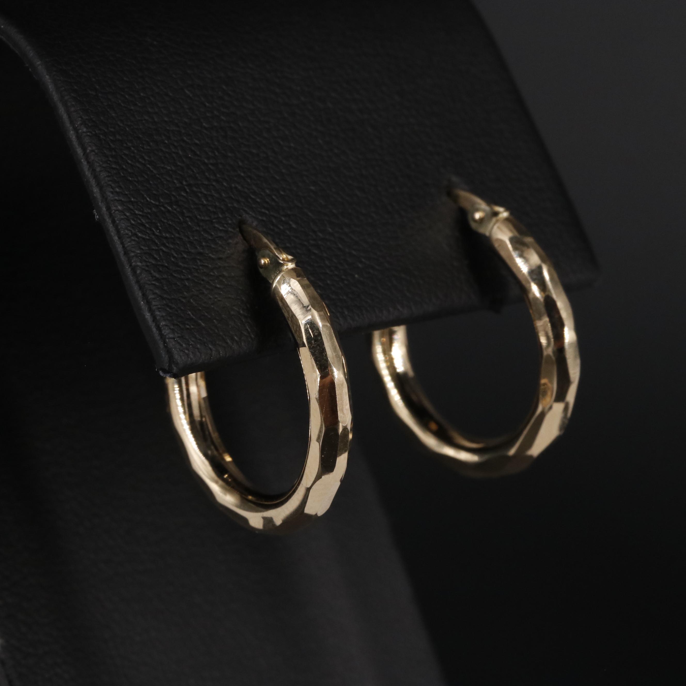 14K Reflective Hoop Earrings