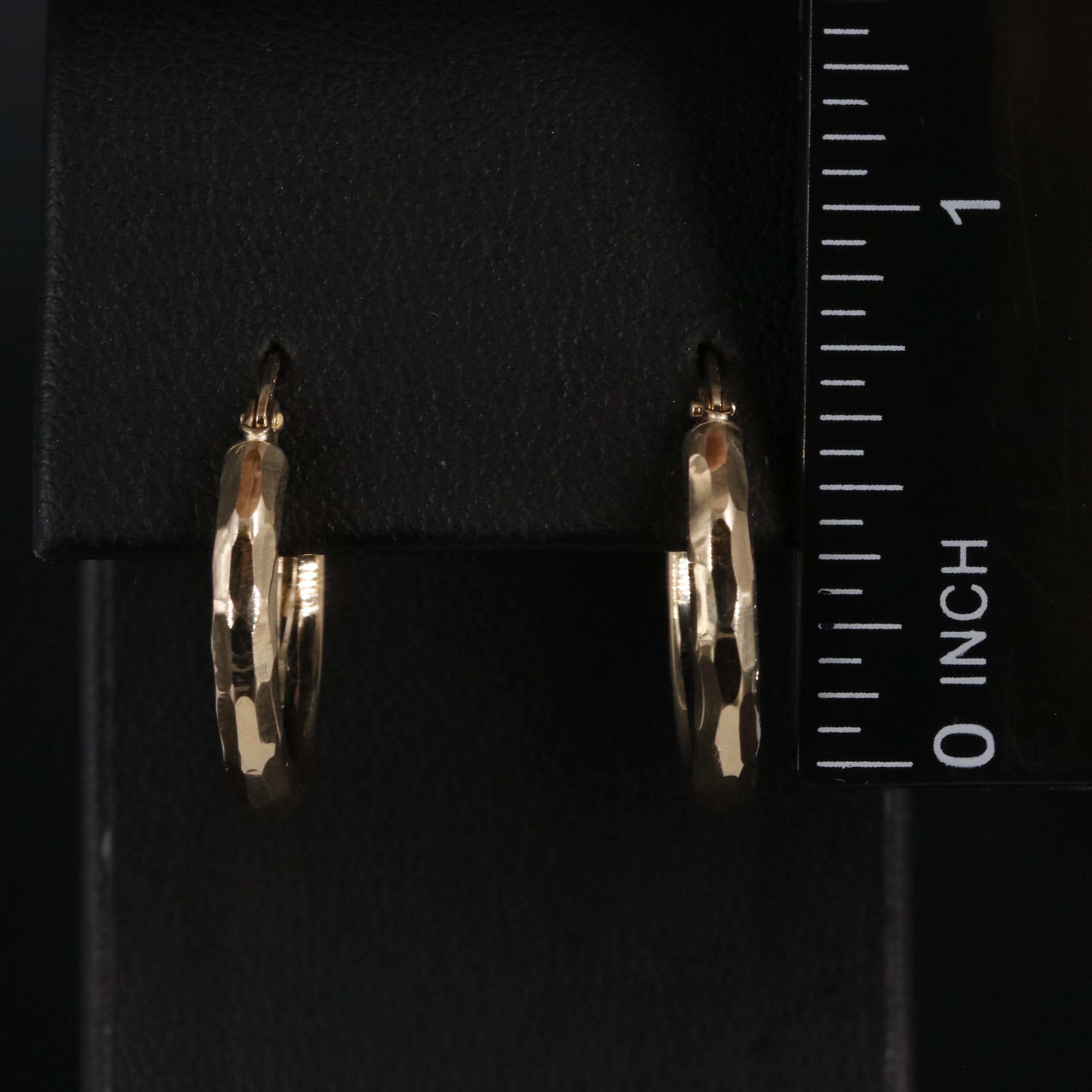 14K Reflective Hoop Earrings