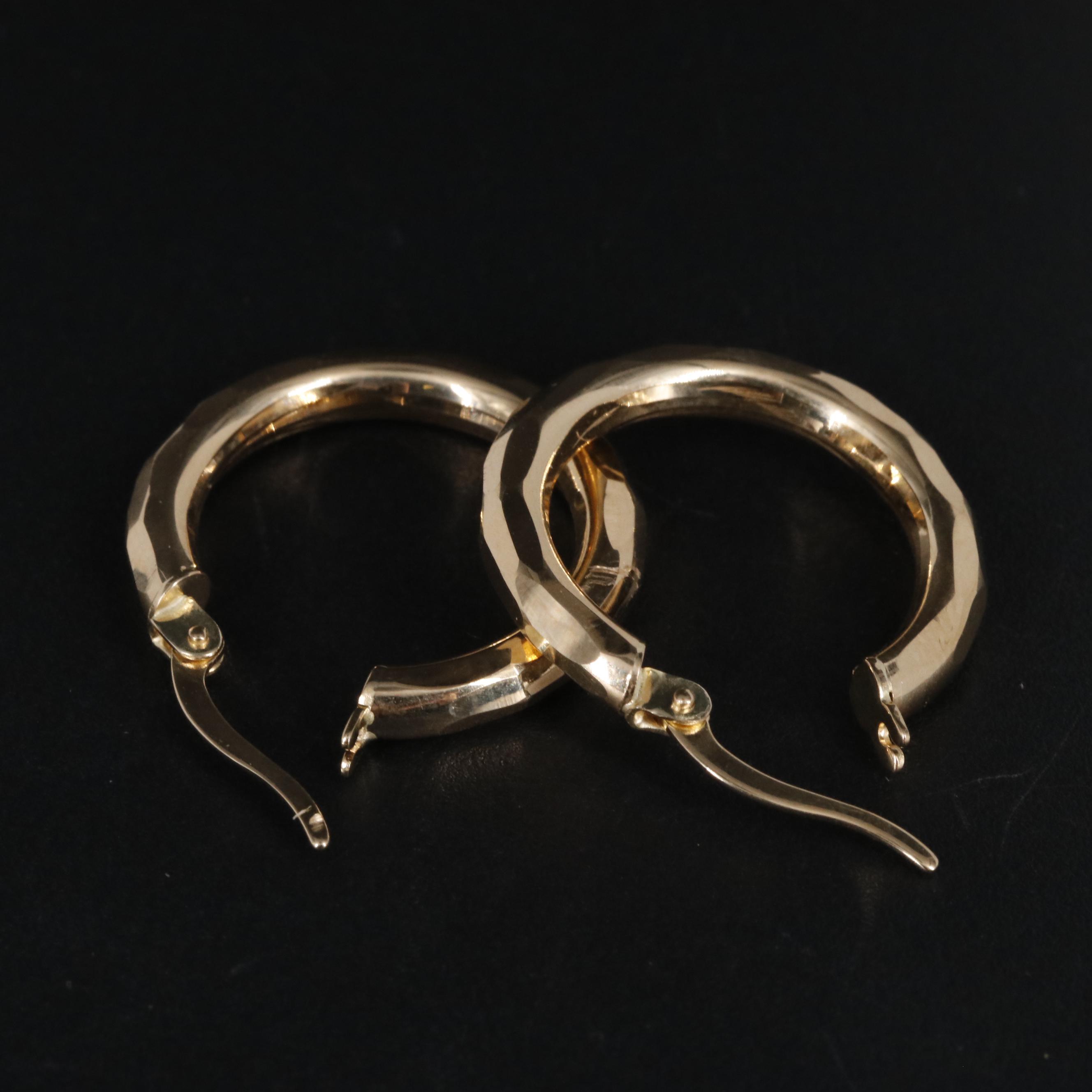 14K Reflective Hoop Earrings