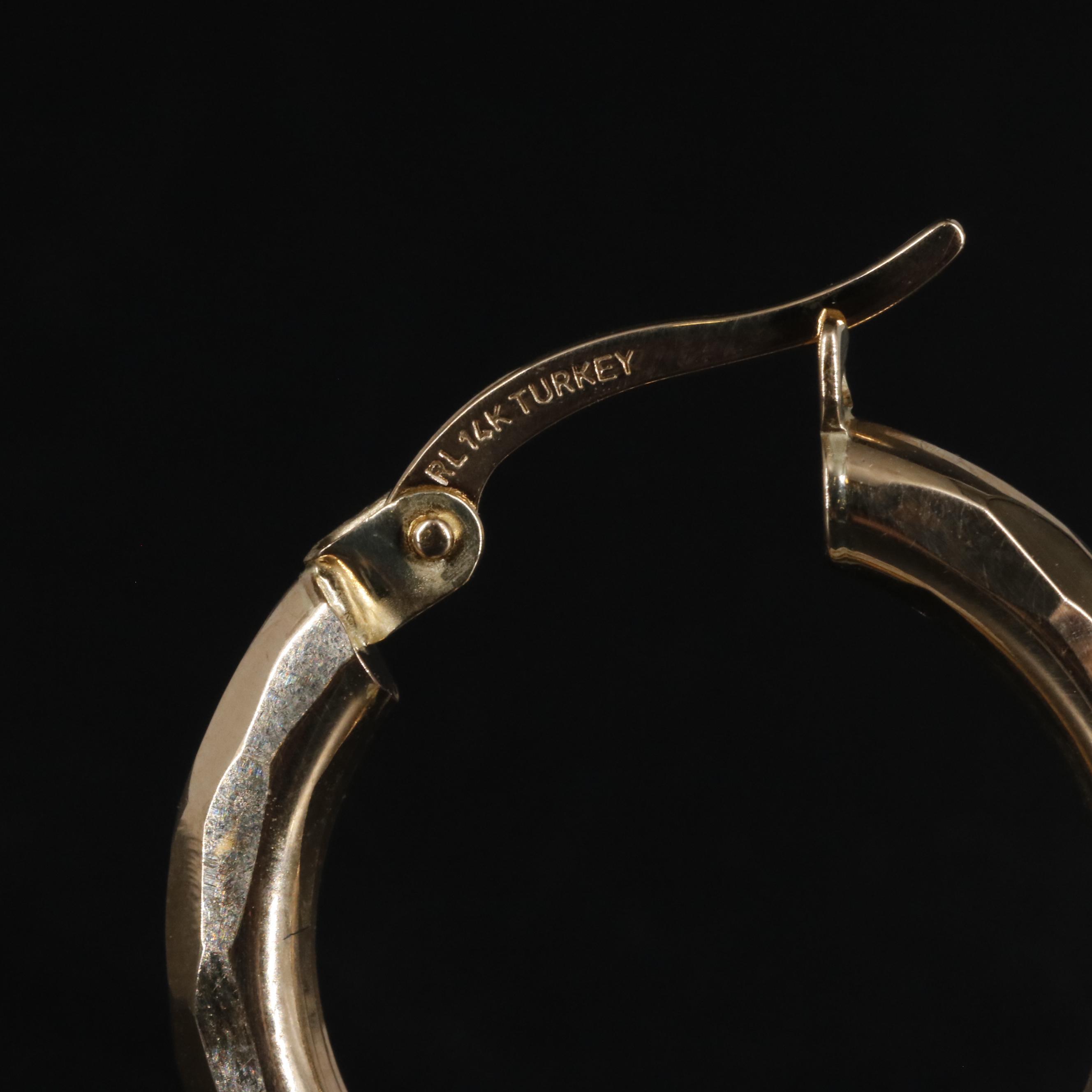 14K Reflective Hoop Earrings