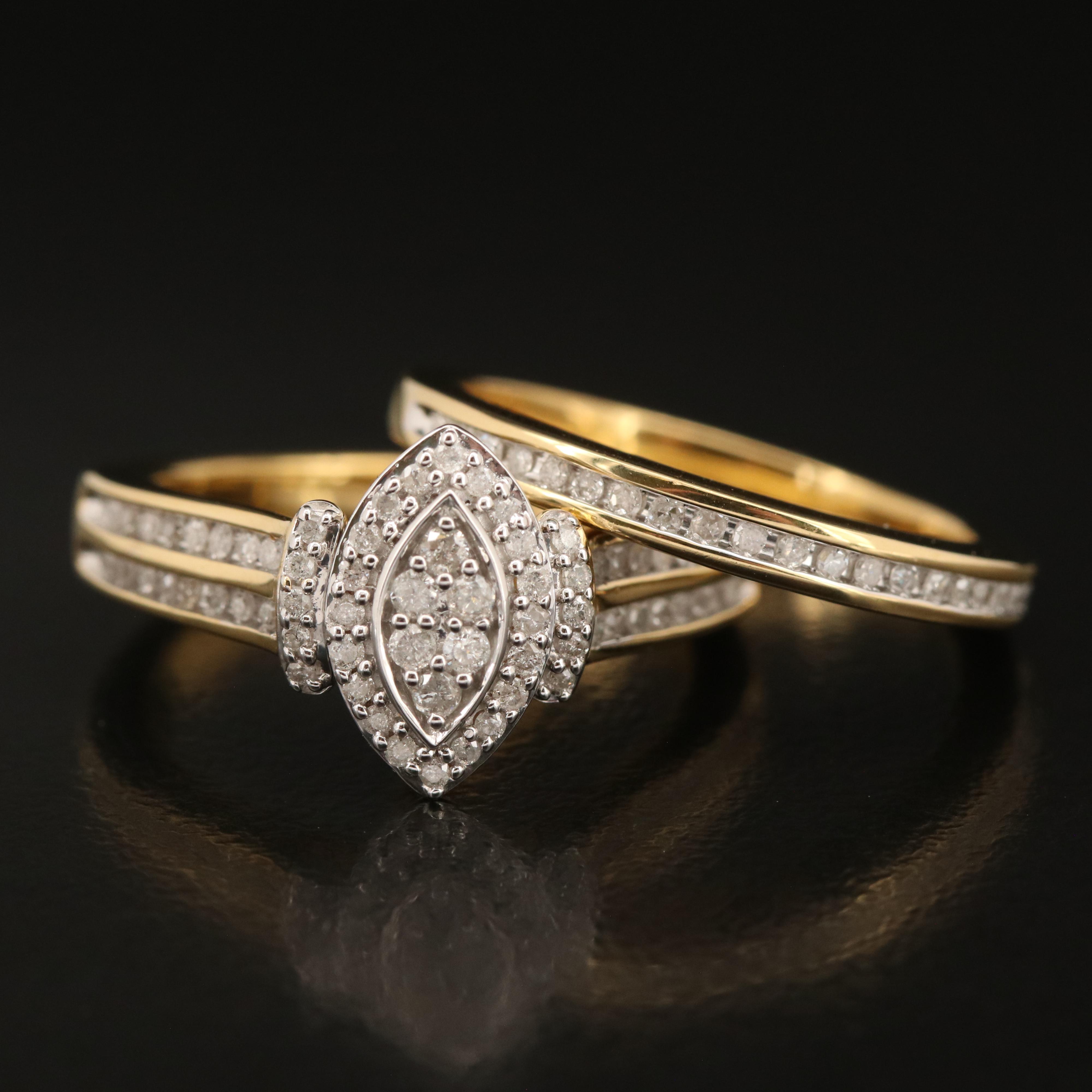 Sterling Diamond Ring Set