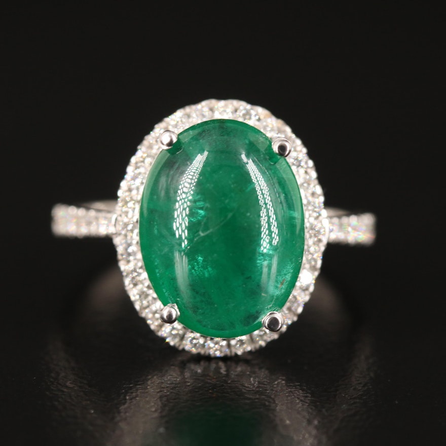 18K 4.67 CT Emerald and Diamond Ring