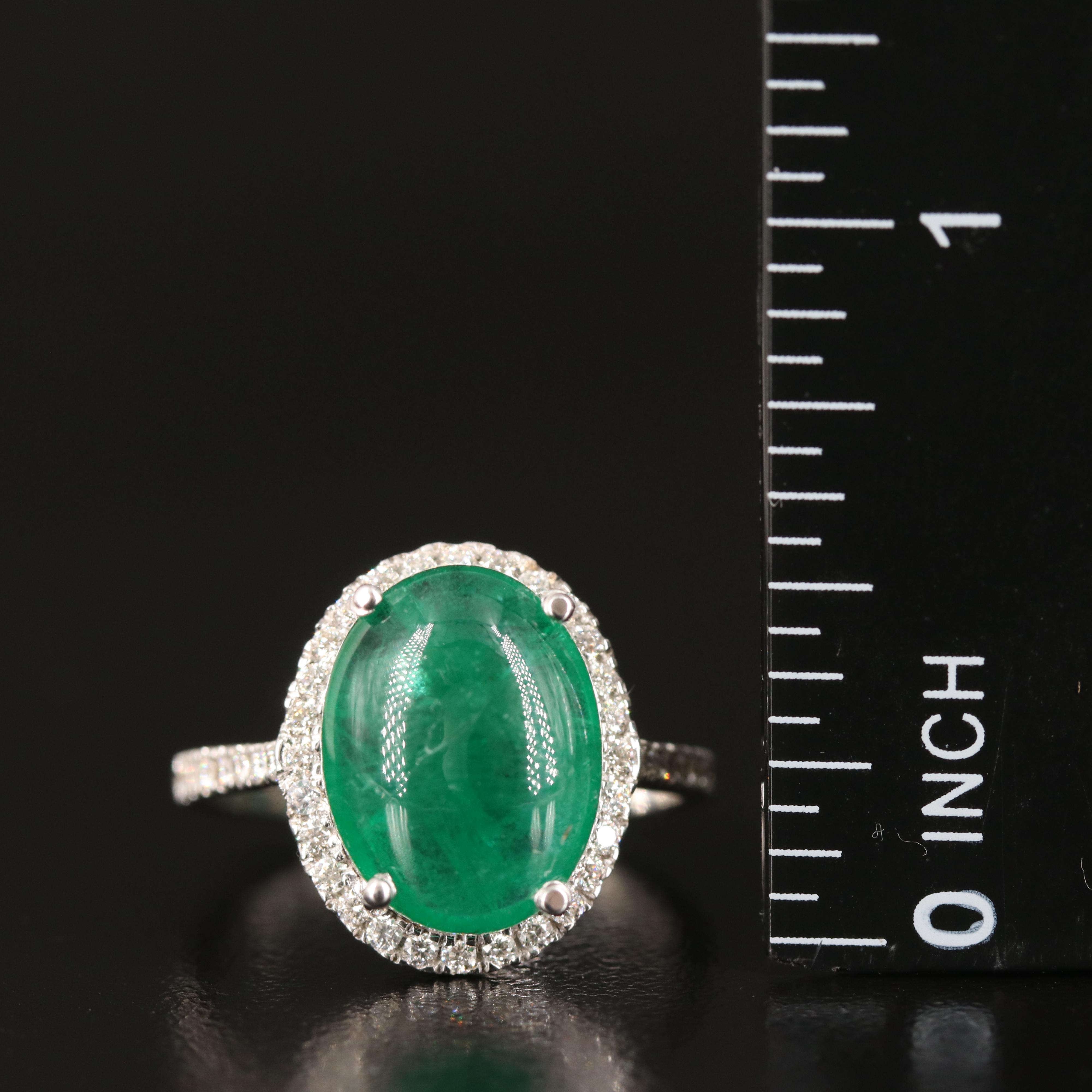 18K 4.67 CT Emerald and Diamond Ring