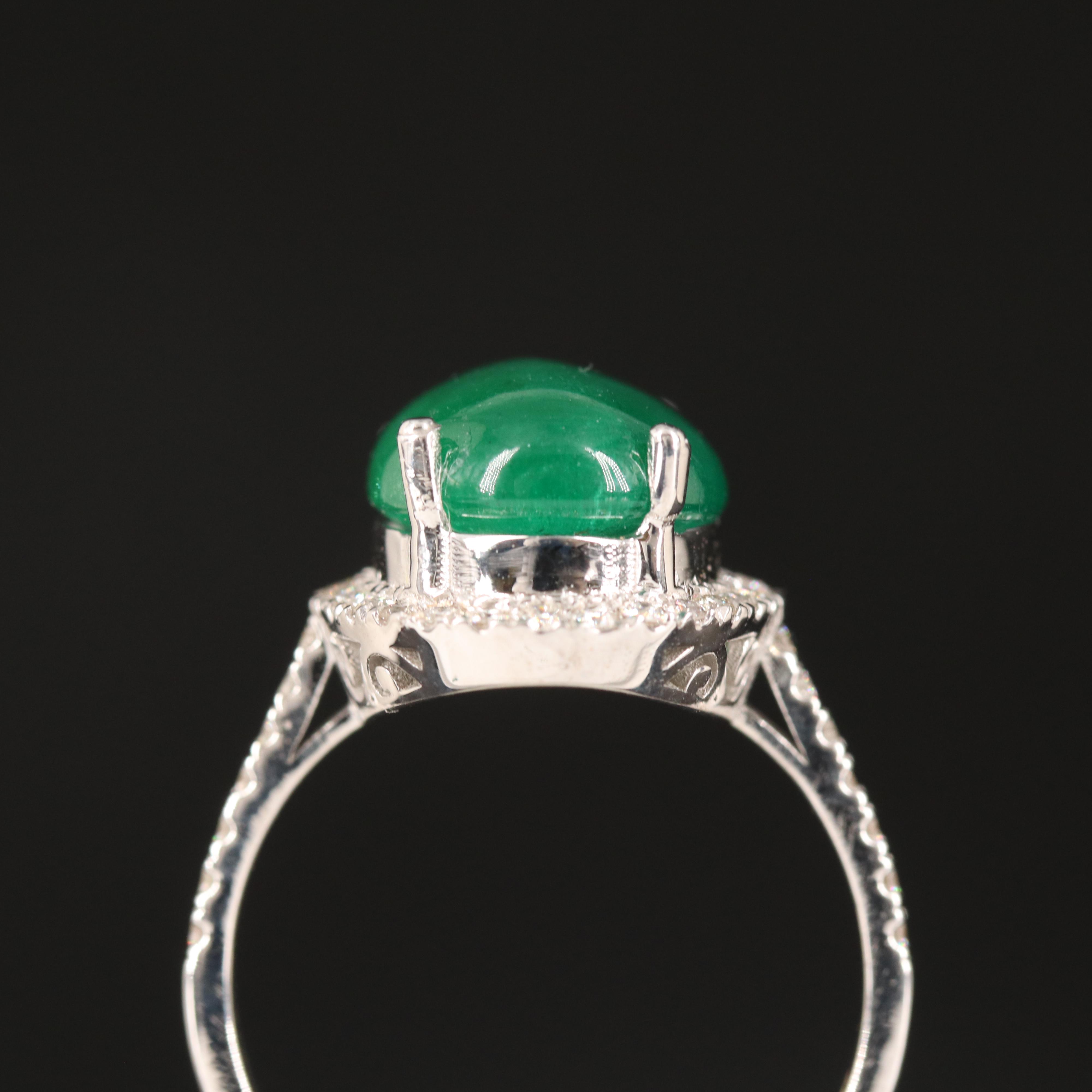 18K 4.67 CT Emerald and Diamond Ring