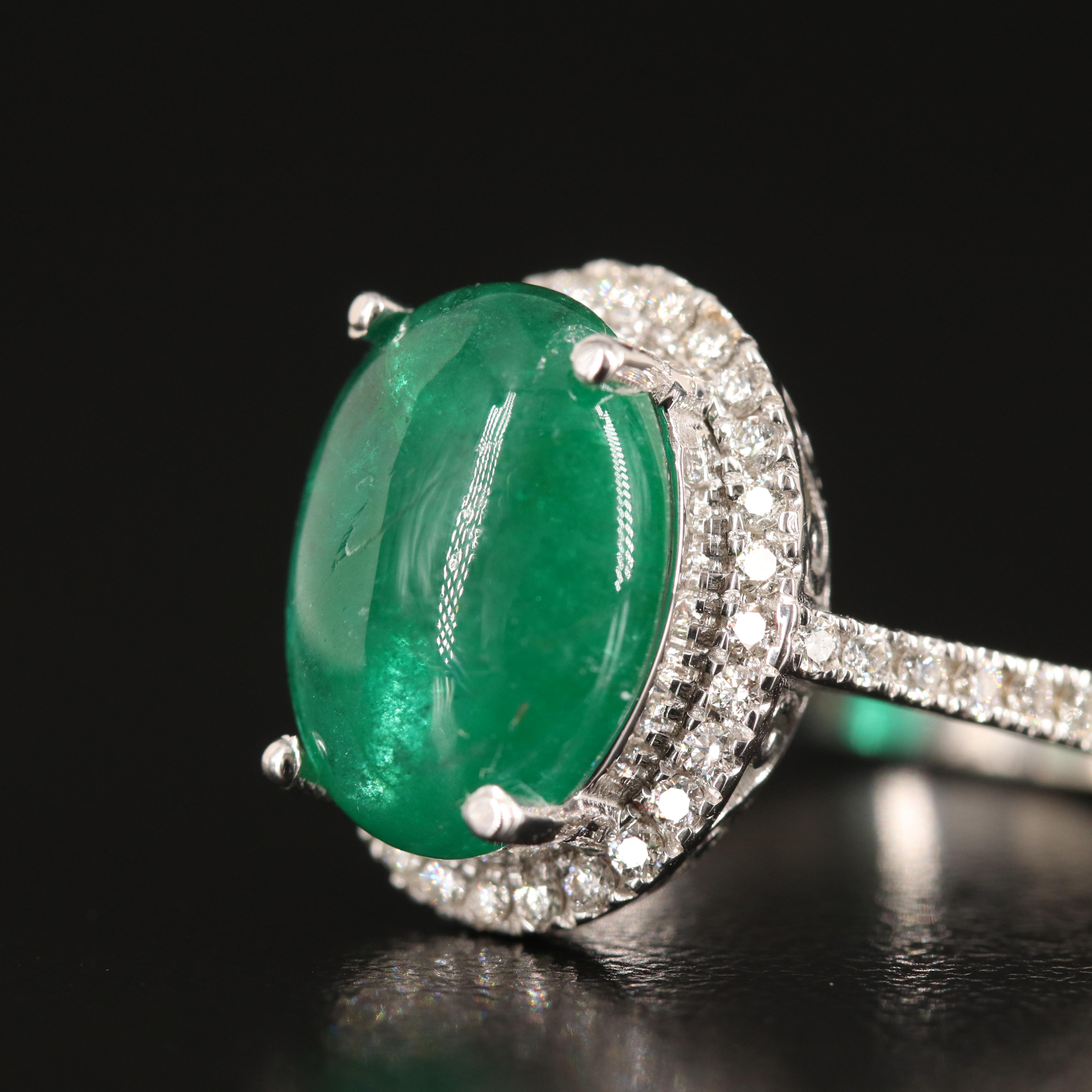 18K 4.67 CT Emerald and Diamond Ring
